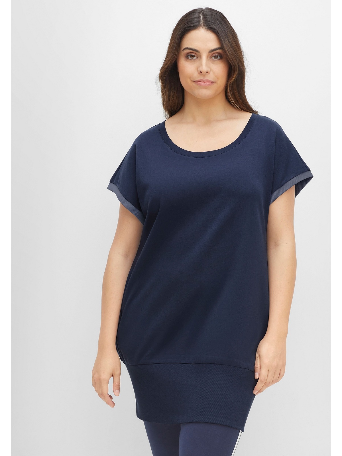 Sheego Shirtkleid »Große Größen«, online Material BAUR Eingrifftaschen, | mit aus weichem bestellen