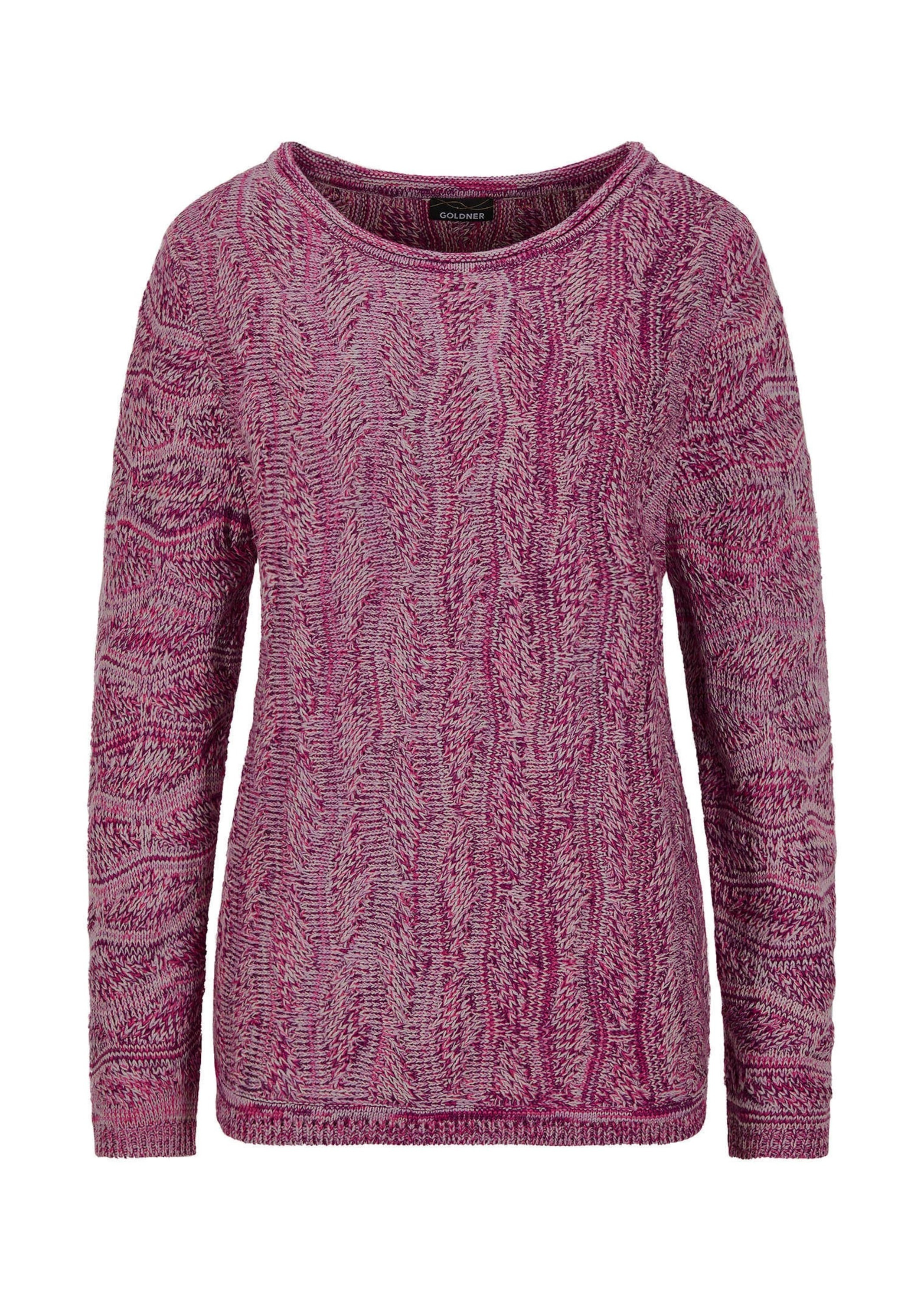 GOLDNER Rundhalspullover "Langarmoberteil im Strukturstrick" U-Boot-Ausschn günstig online kaufen
