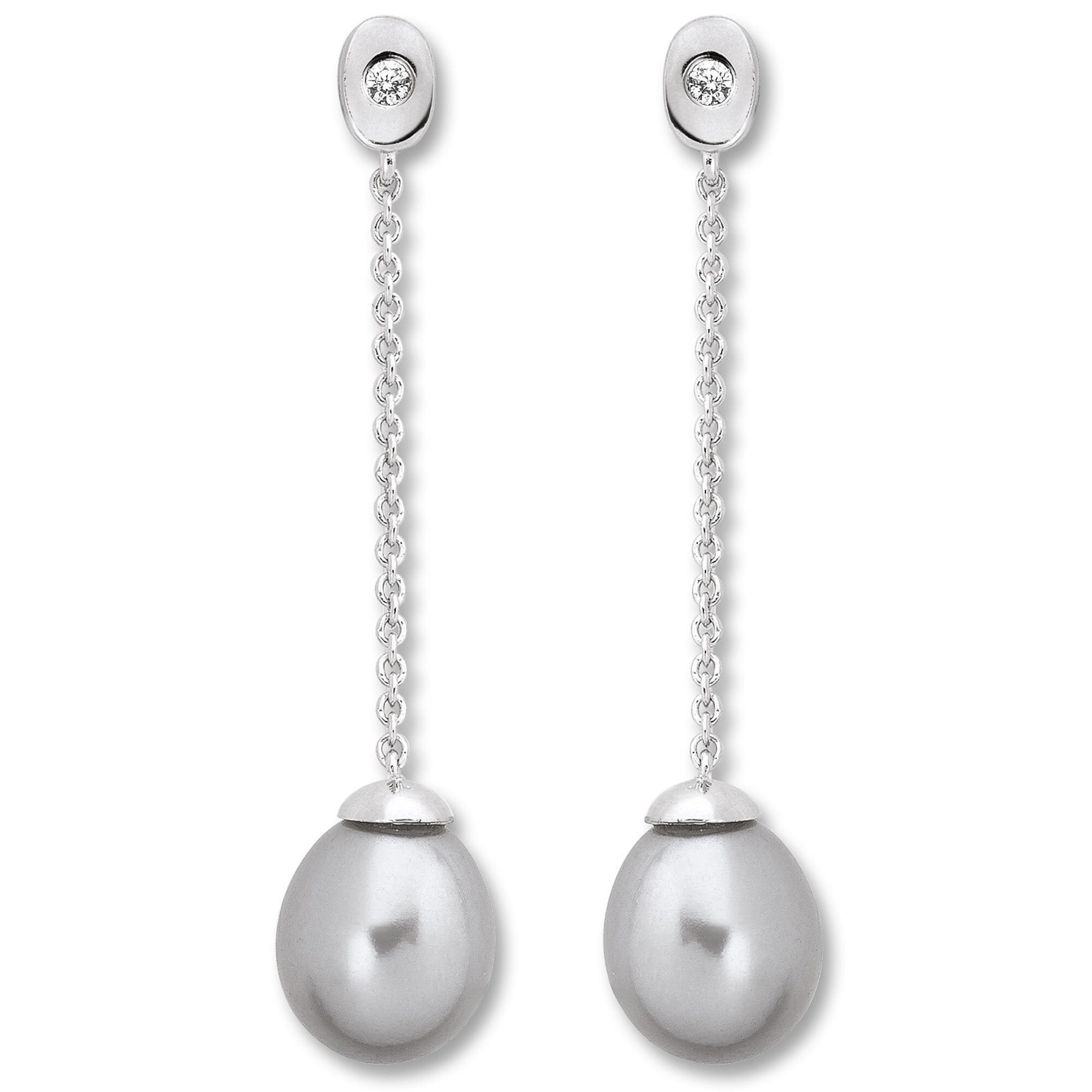 Paar Ohrhänger ONE ELEMENT "Zirkonia Ohrringe Ohrhänger aus 925 Silber", silber, Ohrringe, Damen, Damen,mit Zirkonia, Perlen Silber 925 (Sterlingsilber), Perlen, Silber 925 (Sterlingsilber), Ausdruck von Individualität – dezent, bedeutungsvoll, nah am Her