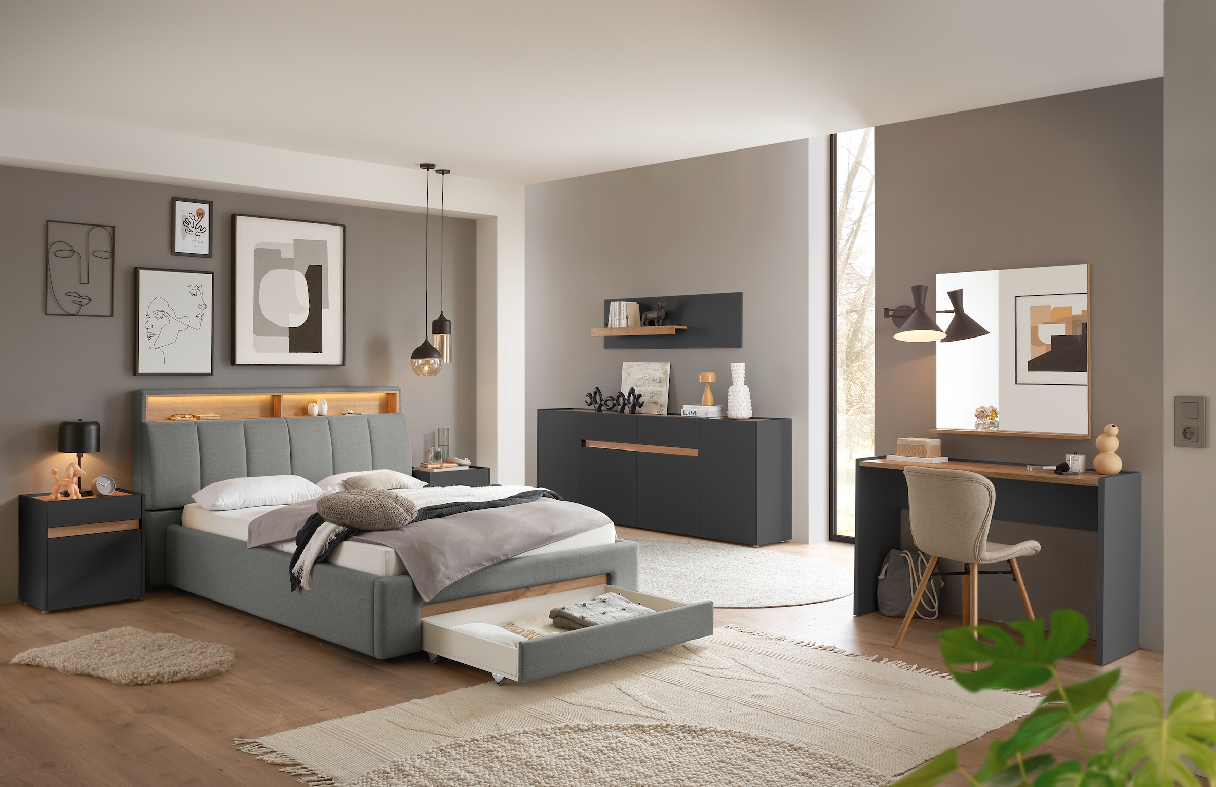 INOSIGN Nachtkommode »CiTY/GiRON, Nachttisch, Nachtschrank, Bestellschrank, Nachtkonsole«, in zwei Farben erhältlich, Stauraumfach und Schublade