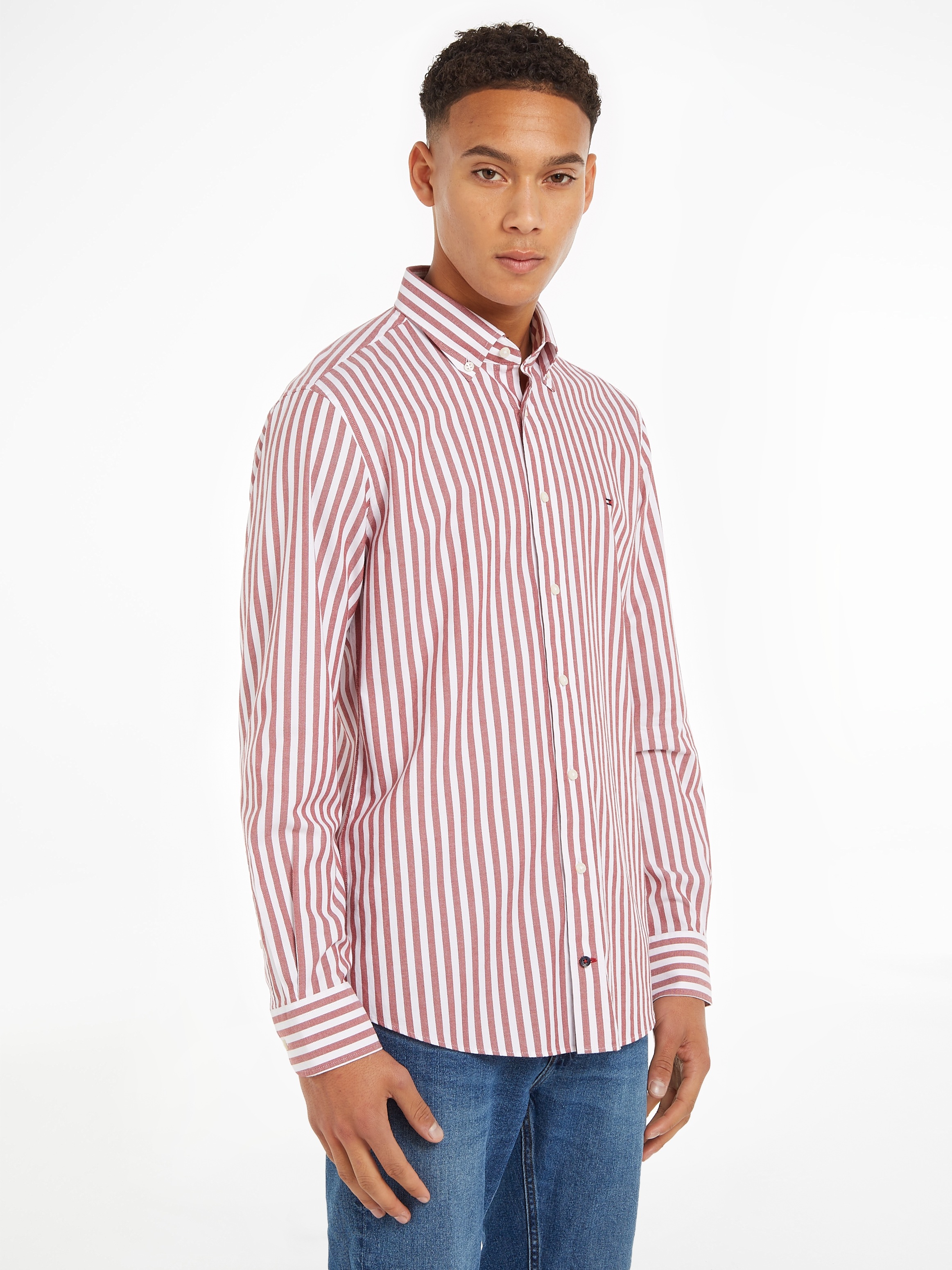 Tommy Hilfiger TAILORED Langarmhemd »CL-W ROYAL OXF STRIPE RF SHIRT«, mit Button-down-Kragen