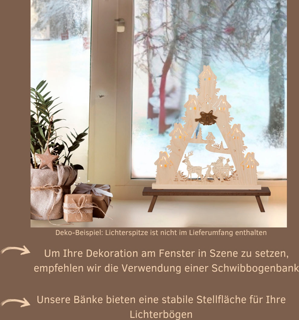 Weigla Schwibbogen-Fensterbank »Weihnachtsdeko«, aus Holz, buche-rustikal, Höhe ca. 11 cm