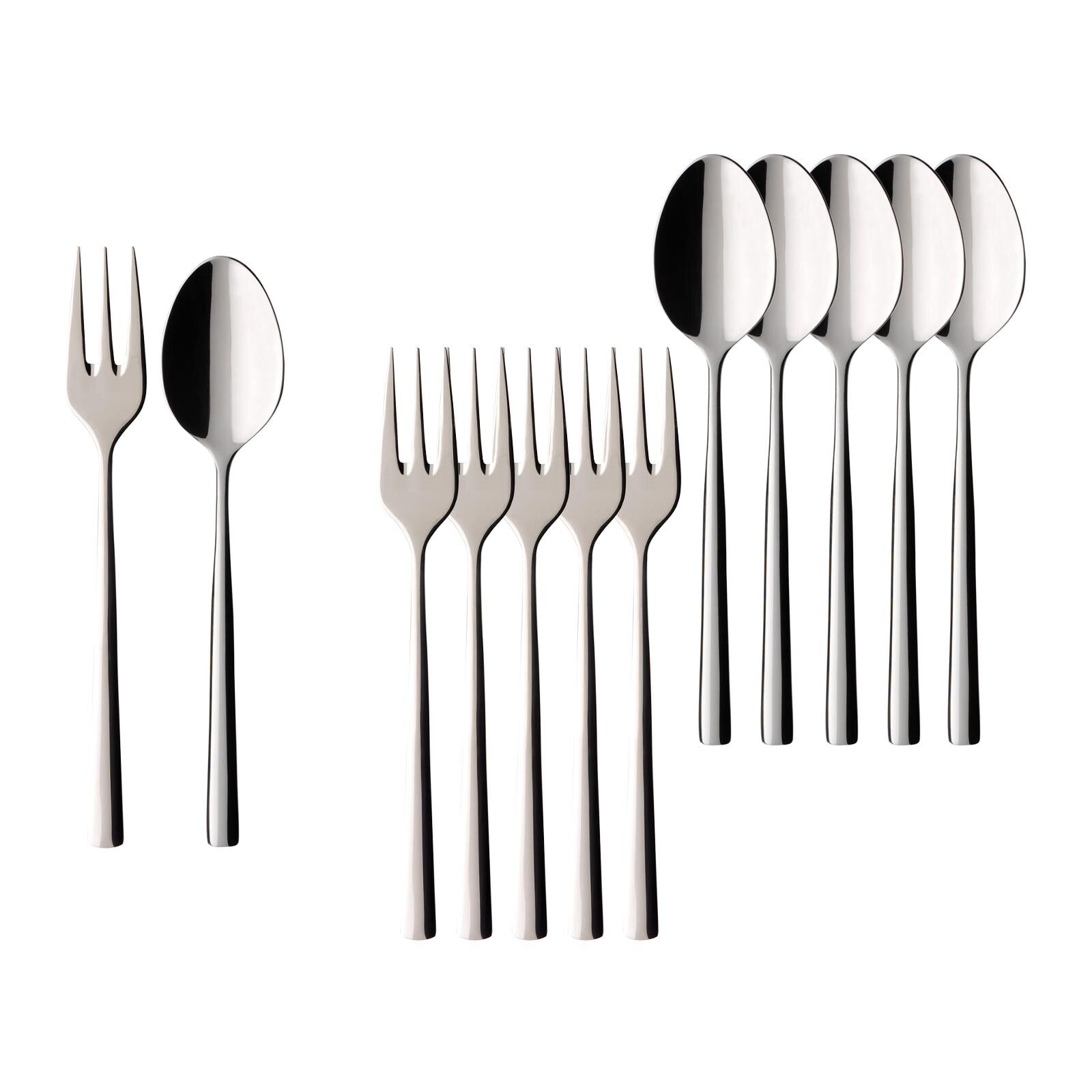 Villeroy & Boch Besteck-Set "Kaffeebesteck Bundle Piemont 12er Set edelstahl" Spülmaschinenfest