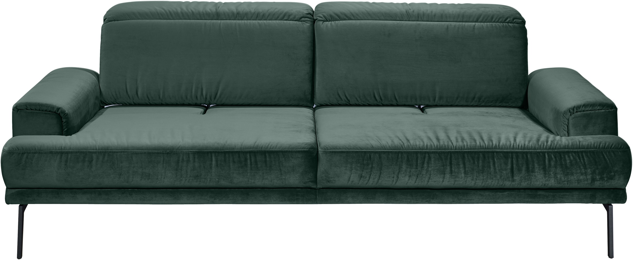 3-Sitzer MUSTERRING "MR 4580", grün (smaragd), B:228cm H:79cm T:130cm, 100% Polyester, Sofas, inkl. Kopf- und Sitztiefenverstellung, Fuß schwarz, B228 x T103 cm