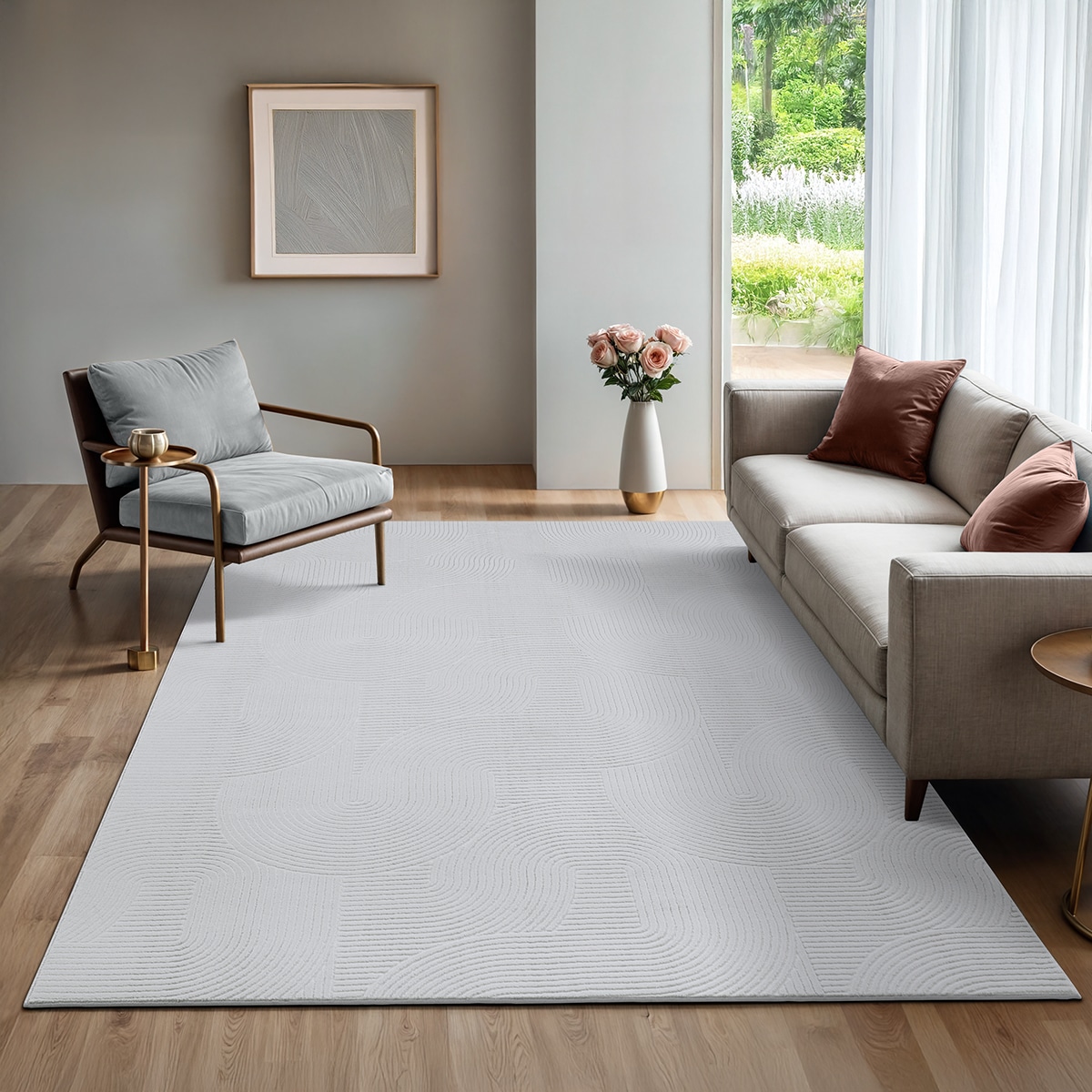 the carpet Teppich "Rio" rechteckig 8 mm Höhe weicher Wohnzimmer Teppich rutschfest 3D-Optik
