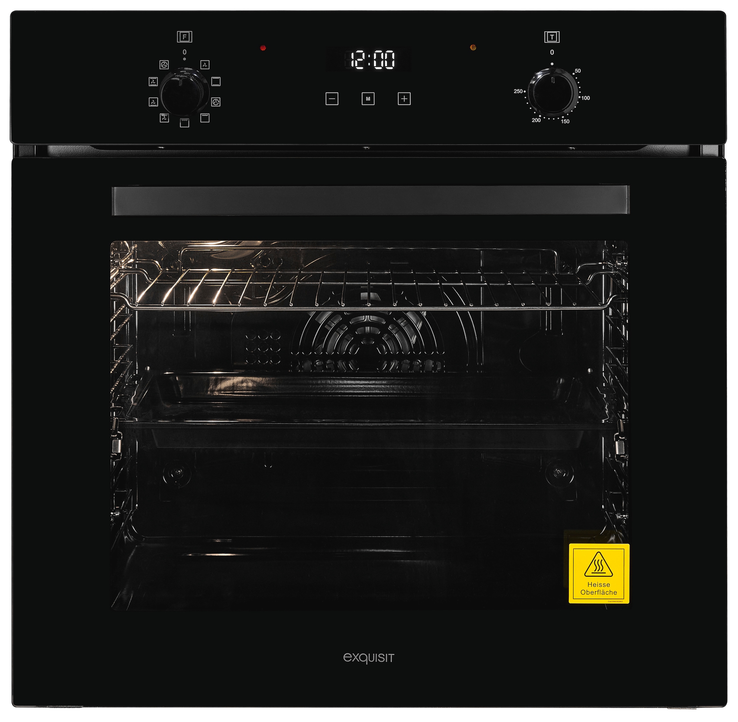 exquisit Backofen "EBE278-H-020 schwarz" Pizzafunktion – ideal für Pizza, Focaccia und mehr