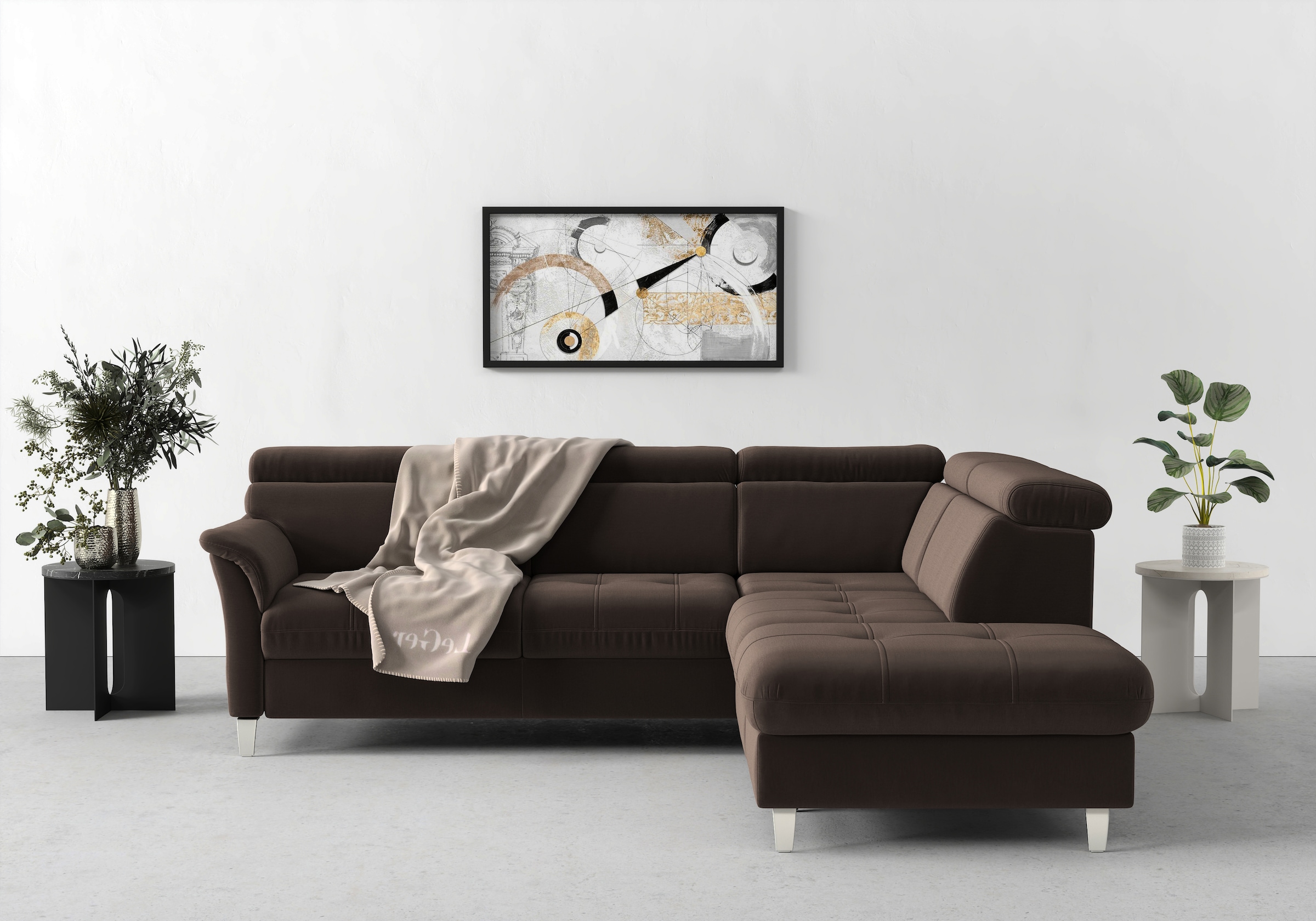 sit&more Ecksofa "Marano L-Form" inklusive Kopfteilverstellung, optional Schlaffunktion & Bettkasten