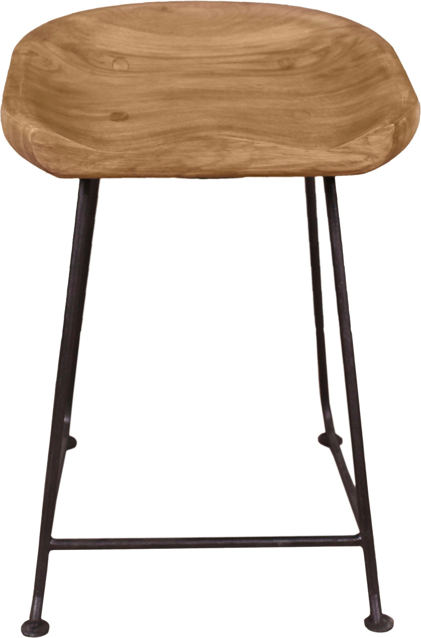 SIT Hocker "Live Edge", aus massiver Akazie, mit Metallgestell günstig online kaufen