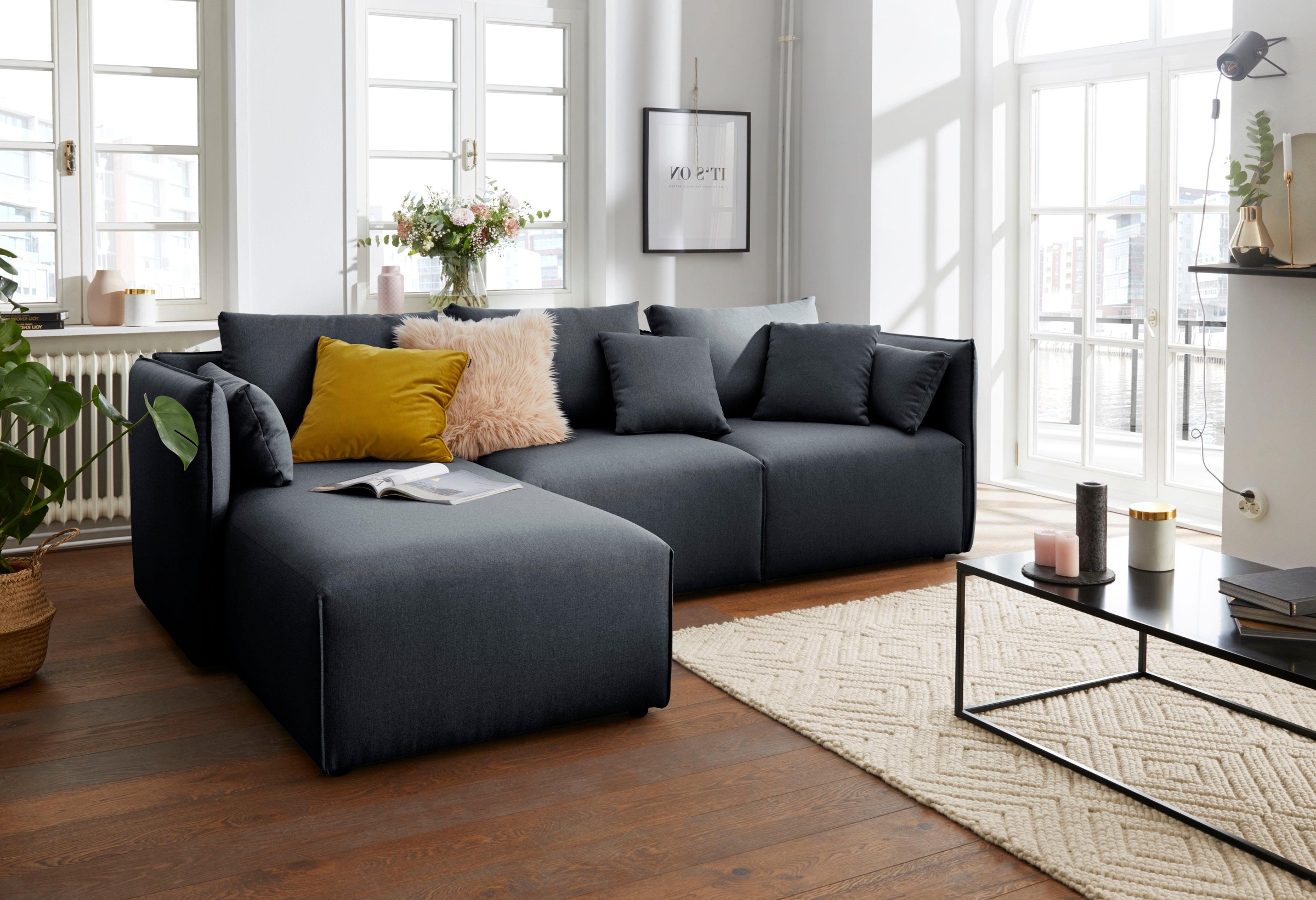 andas Ecksofa »Nöre«, (3 Teile), zusammengesetzt aus Modulen, in vielen Bezugsqualitäten und Farben