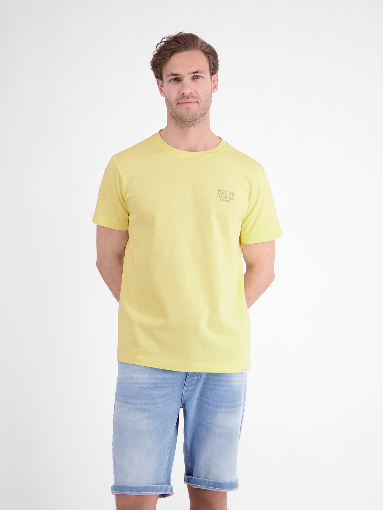 LERROS T-Shirt "Baumwoll-T-Shirt mit bequemem Rundhalsausschnitt und Print"