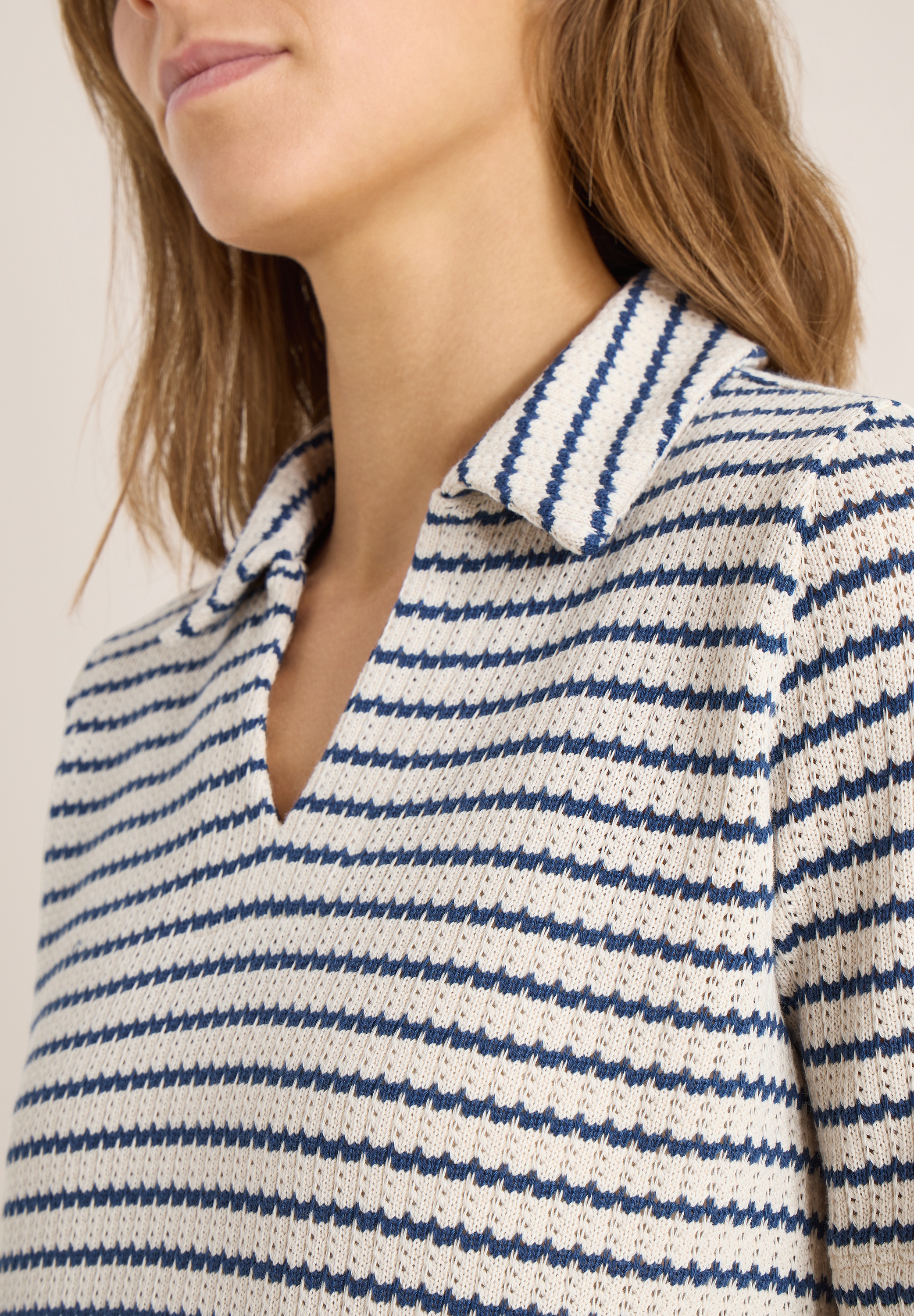 Thumbnail - Cecil T-Shirt Ajourstrick mit Streifenmuster