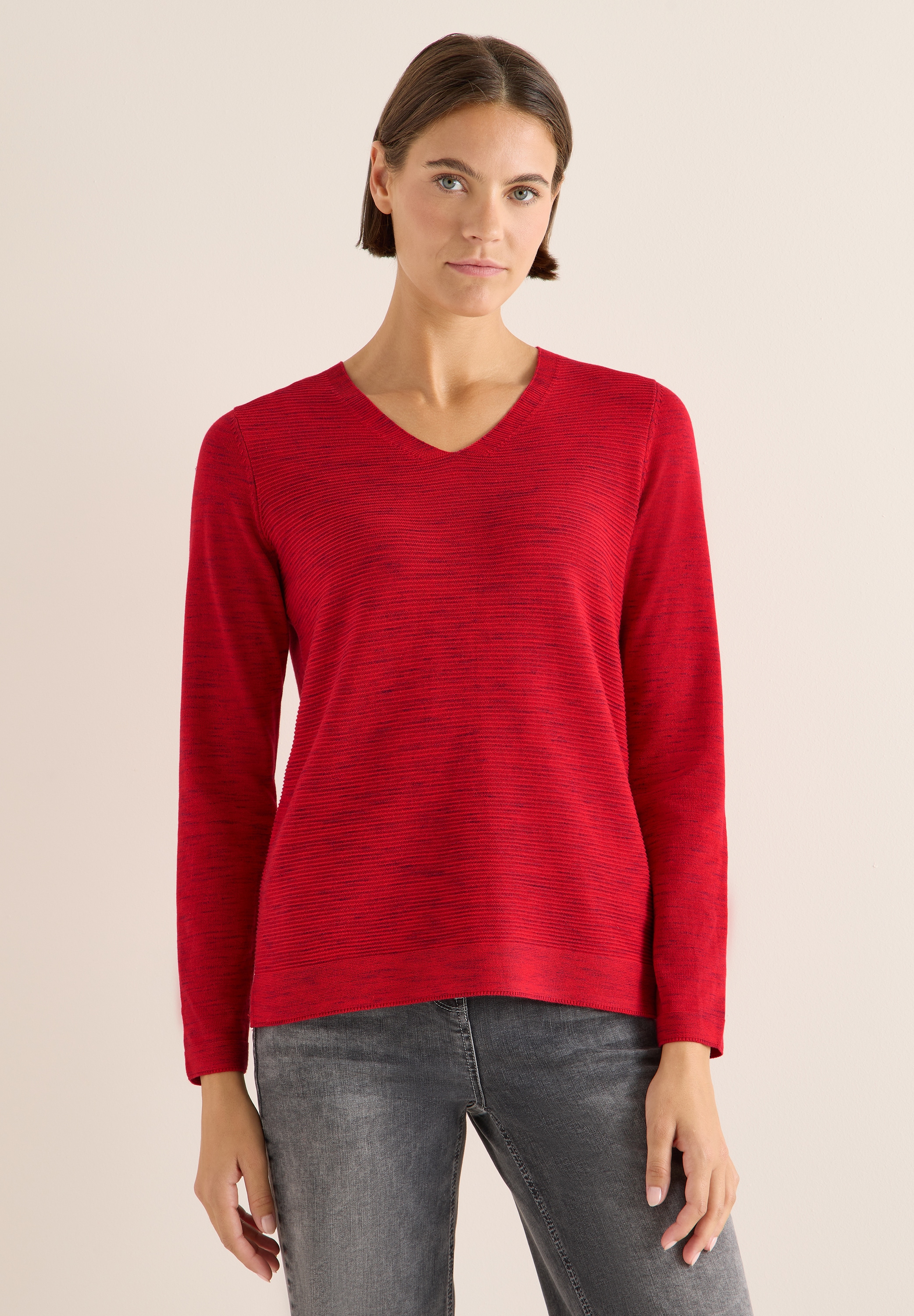 Cecil Strickpullover im Melange Look