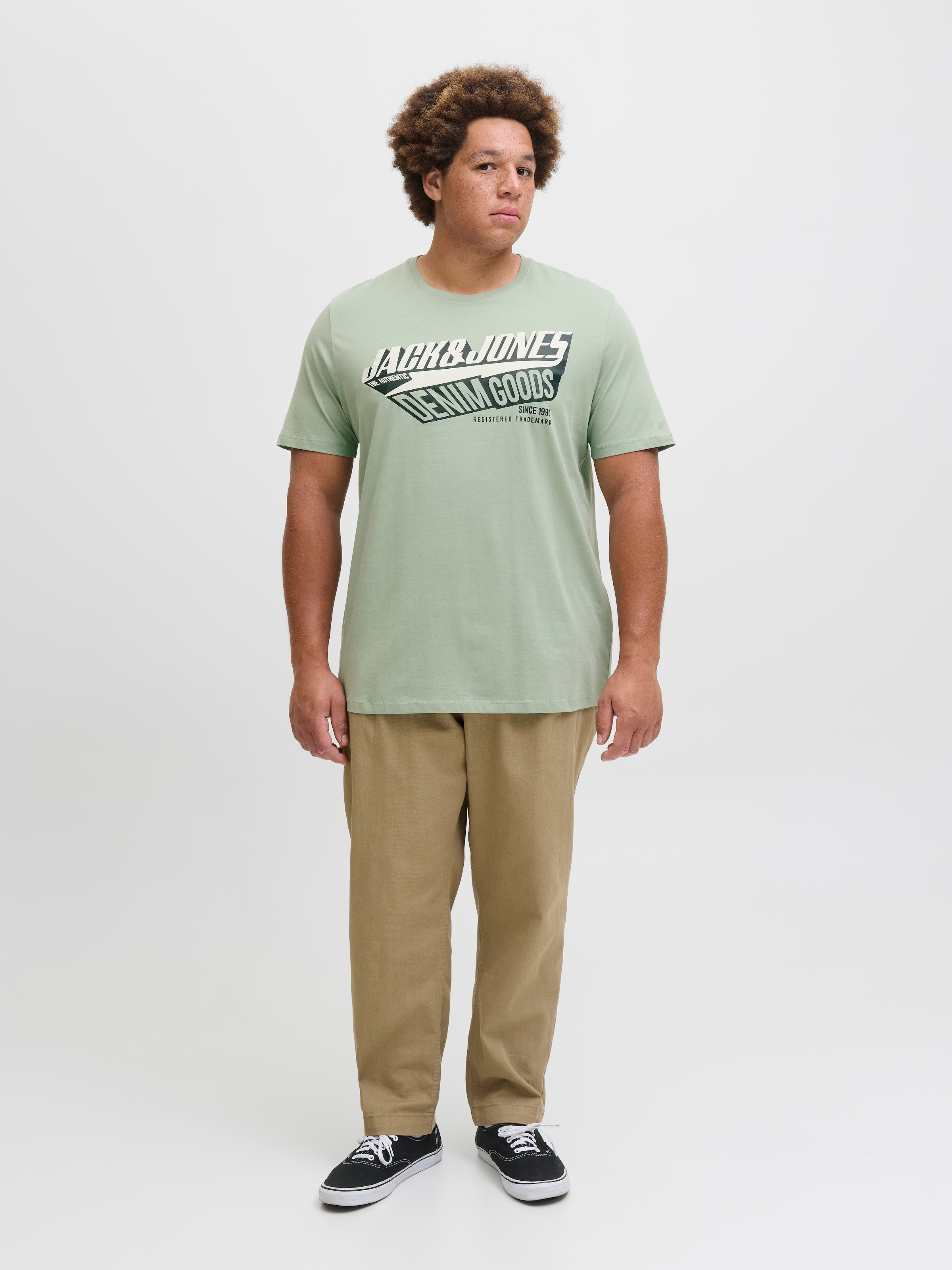 Jack & Jones PlusSize T-Shirt »JJELOGO TEE SS 2 COL AW25 3PK MP PLS«, (Packung, 3 tlg.)