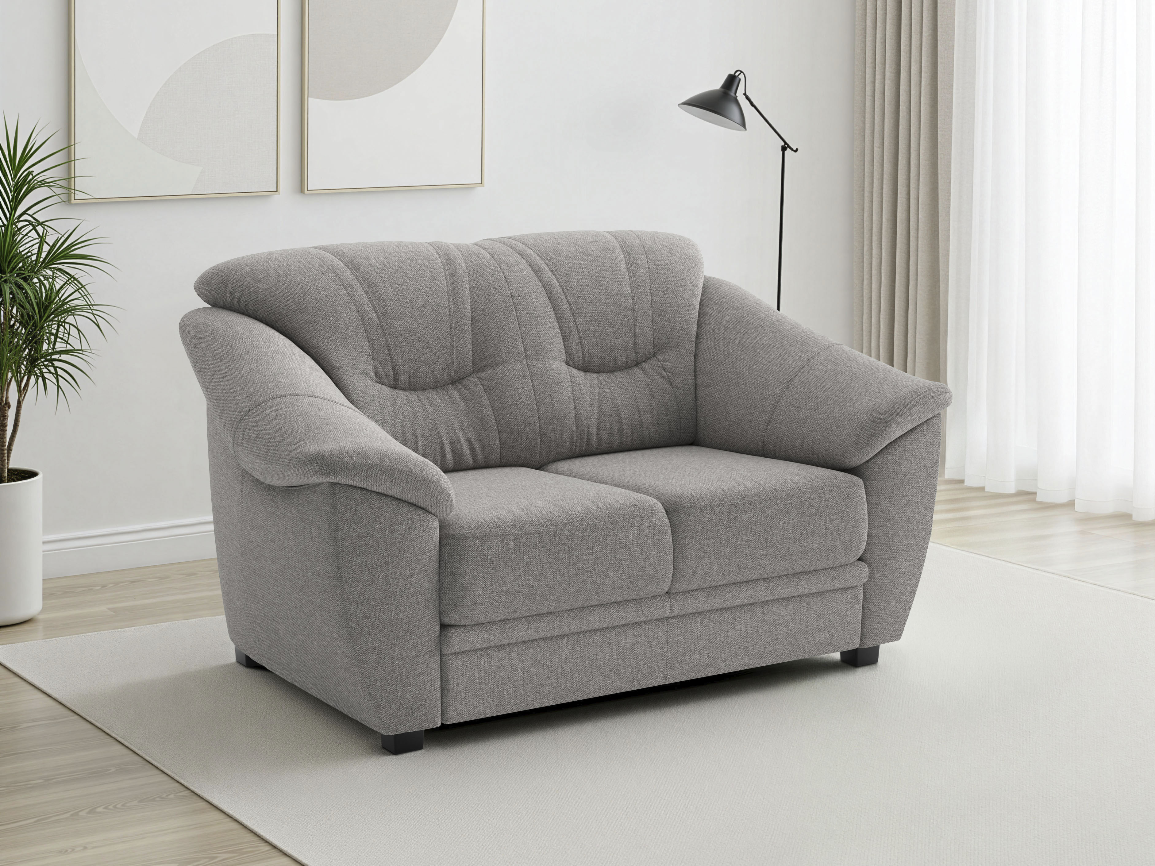 sit&more 2-Sitzer "Savona B: 148cm, Komfort Sitz, große Stoff + Lederauswahl" mit Federkern