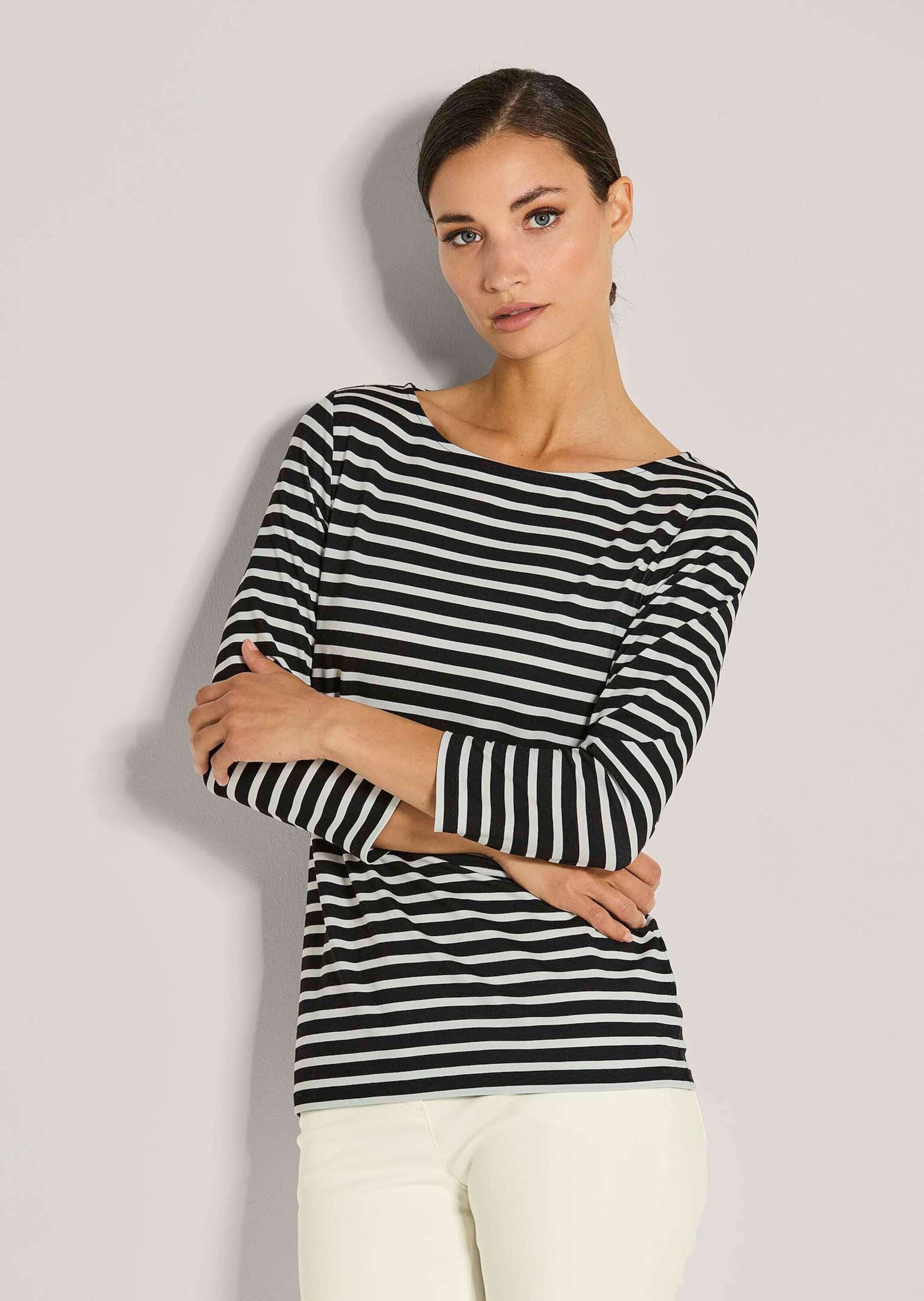 Thumbnail - MADELEINE 3/4-Arm-Shirt "Shirt Ringelshirt mit U-Boot-Ausschnitt, Halbarm"