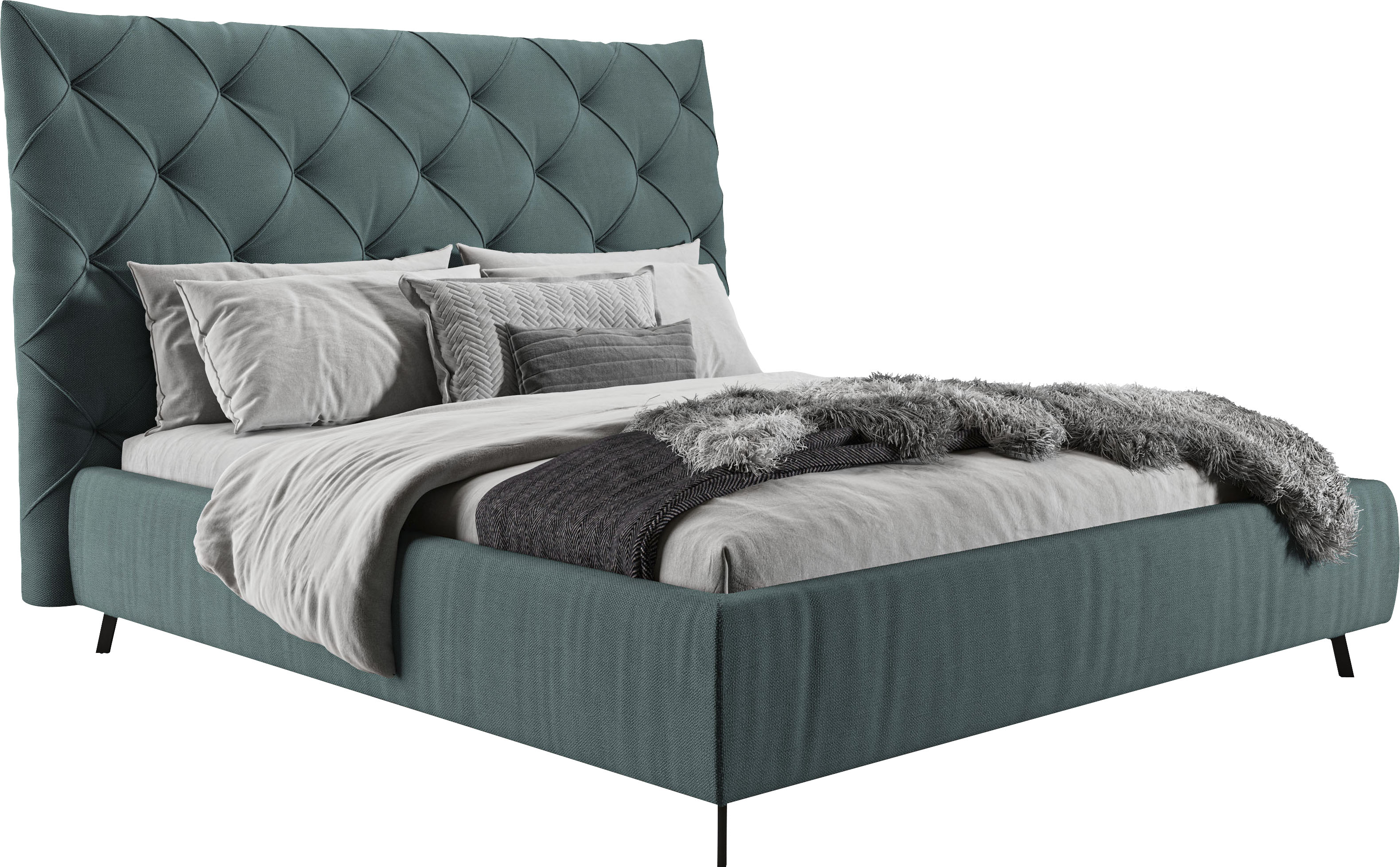 Home affaire Polsterbett "Maxime, in 4 Breiten bis 200cm, auch in Leder" Kopfteilhöhe 143 cm, belastbar bis 280 kg, auch in Überlänge 220cm