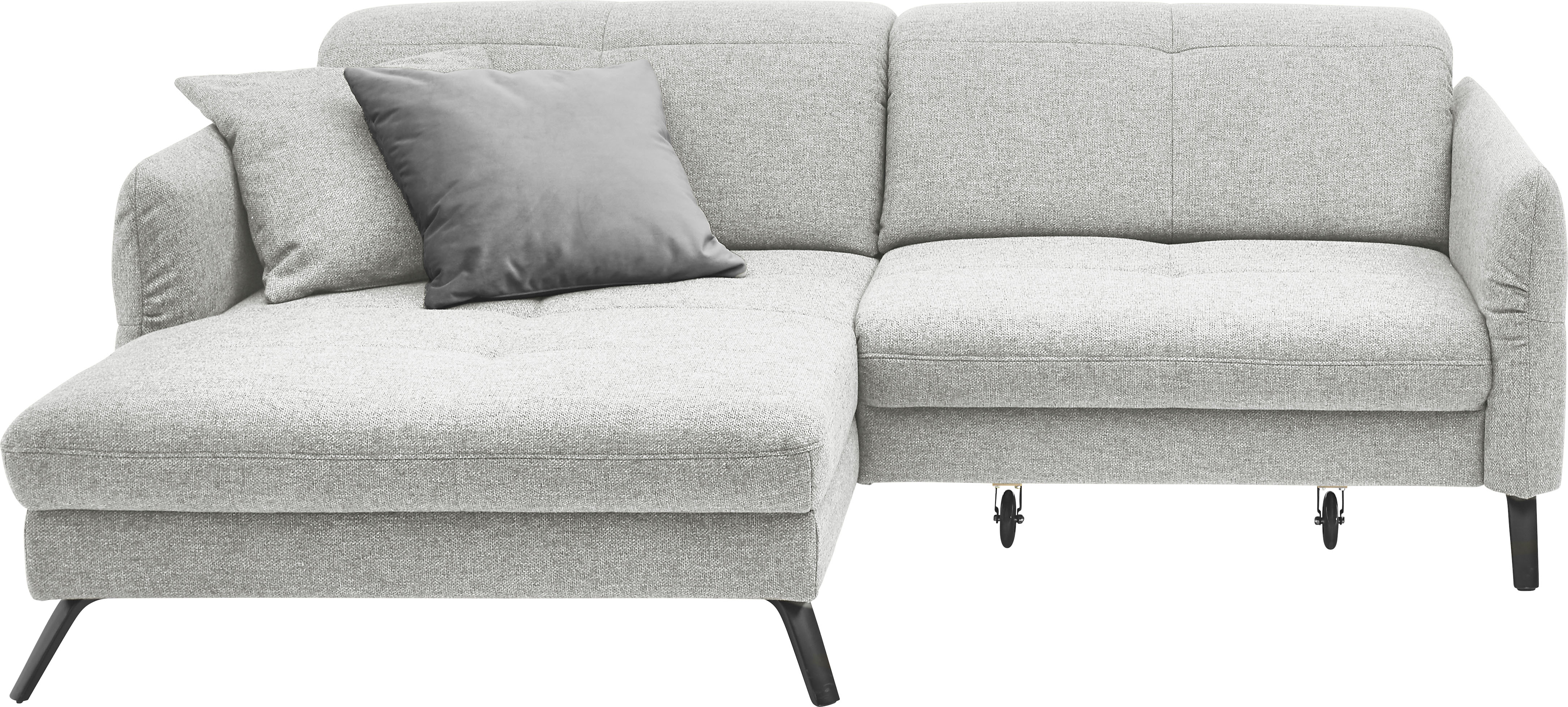 set one by Musterring Ecksofa "SO 4400 V" wahlweise mit motorischer Bettfunktion & Kopfverstellung, Fuß schwarz