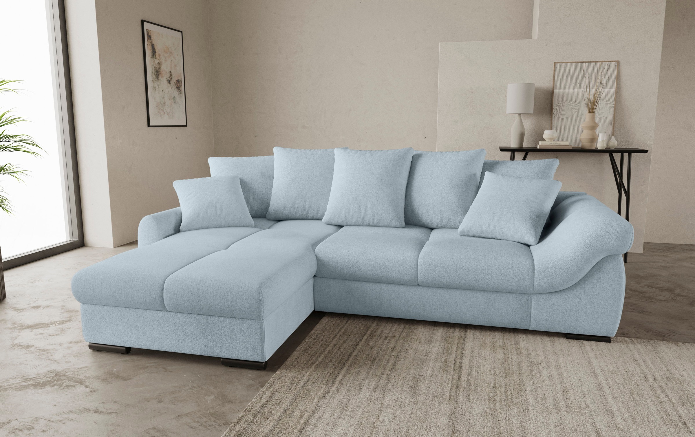 Mr. Couch Ecksofa "Livorno DuraFlex L-Form", inkl. Hochschläfer-Bettauszug, günstig online kaufen
