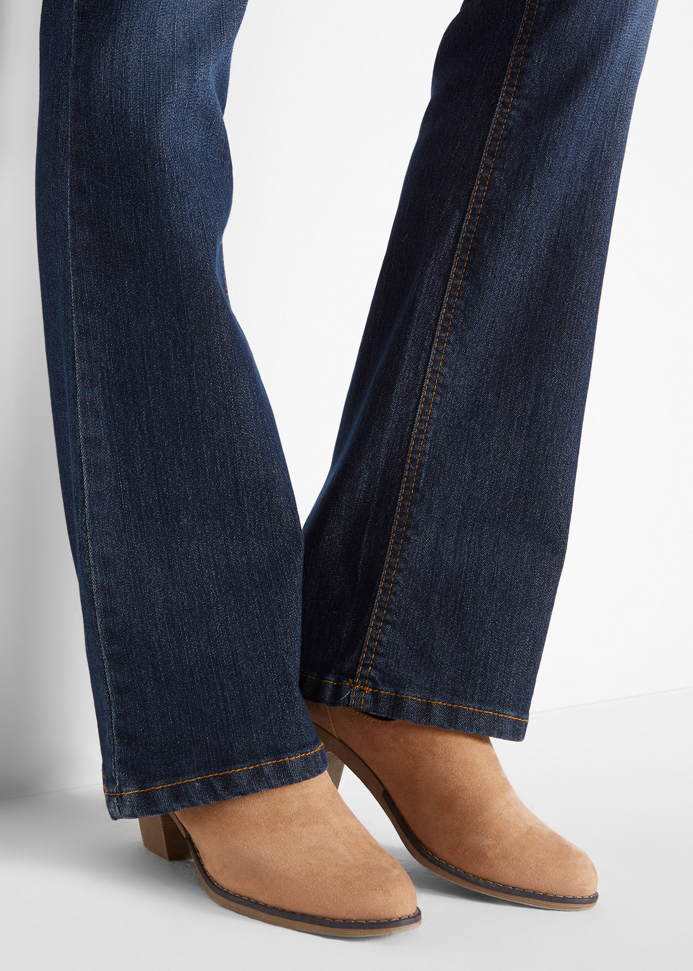 Thumbnail - bonprix Bootcut-Jeans "Bootcut-Jeans Mid Waist, Komfort-Stretch" 5-Pocket-Stil, Boot-Cut, ausgestelltes Bein, normale Le...