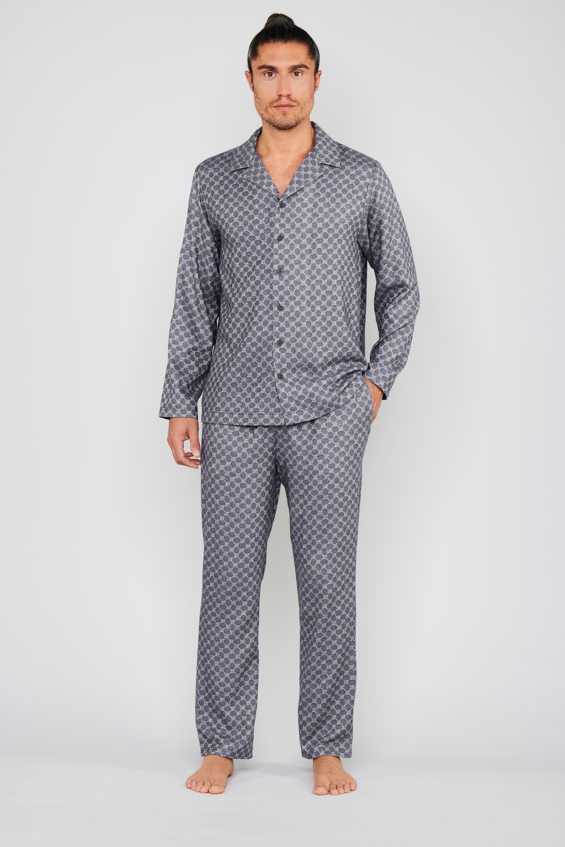 Marc O'Polo Pyjamahose »Relax«, Baumwoll-Viskose-Mix, Cornflower-Design, Regular Fit