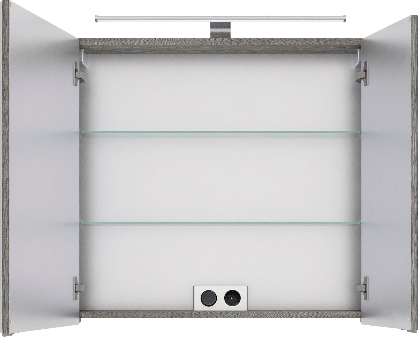 Saphir Badmöbel-Set »6005 Sprint 3-teilig, Keramik-Waschtisch mit LED-Spiegelschrank«, (4 St.), Midischrank, inkl. Türdämpfer, 3 Türen, 4 Schubladen, Bad-Set