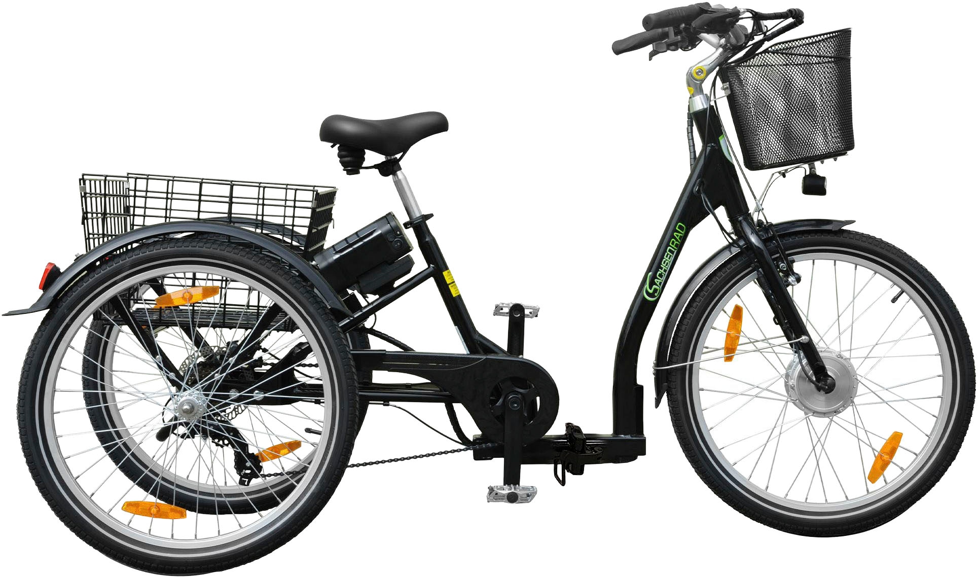SachsenRad "T3A Trio II Faltbar mit Alarmanlage" 7 Gang Shimano Kettenschaltung Frontmotor 250 W