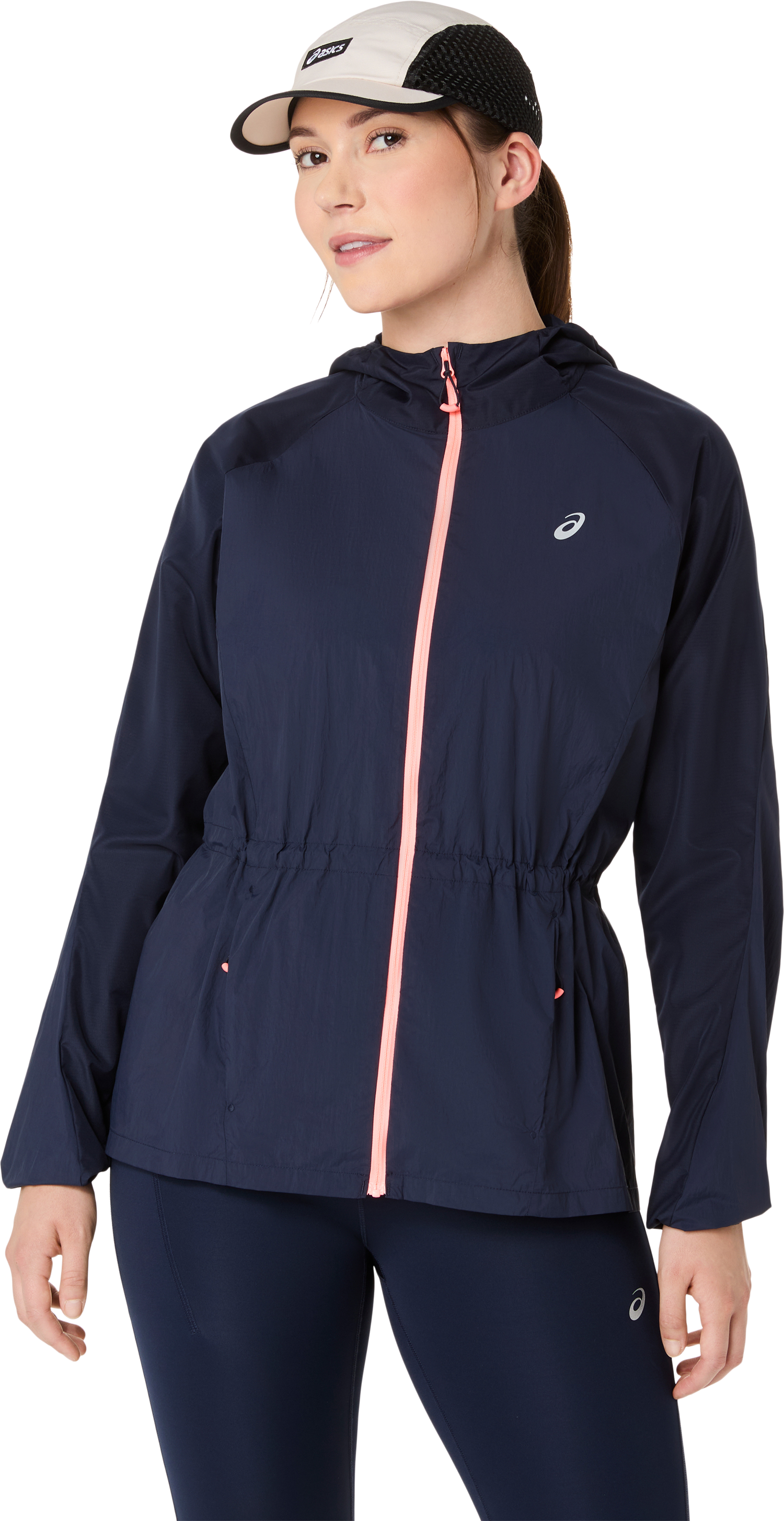 Asics Laufjacke "ROAD PACKABLE JACKET" mit Kapuze Übergangsjacke, winddicht, wasserabweisend, atmungsaktiv