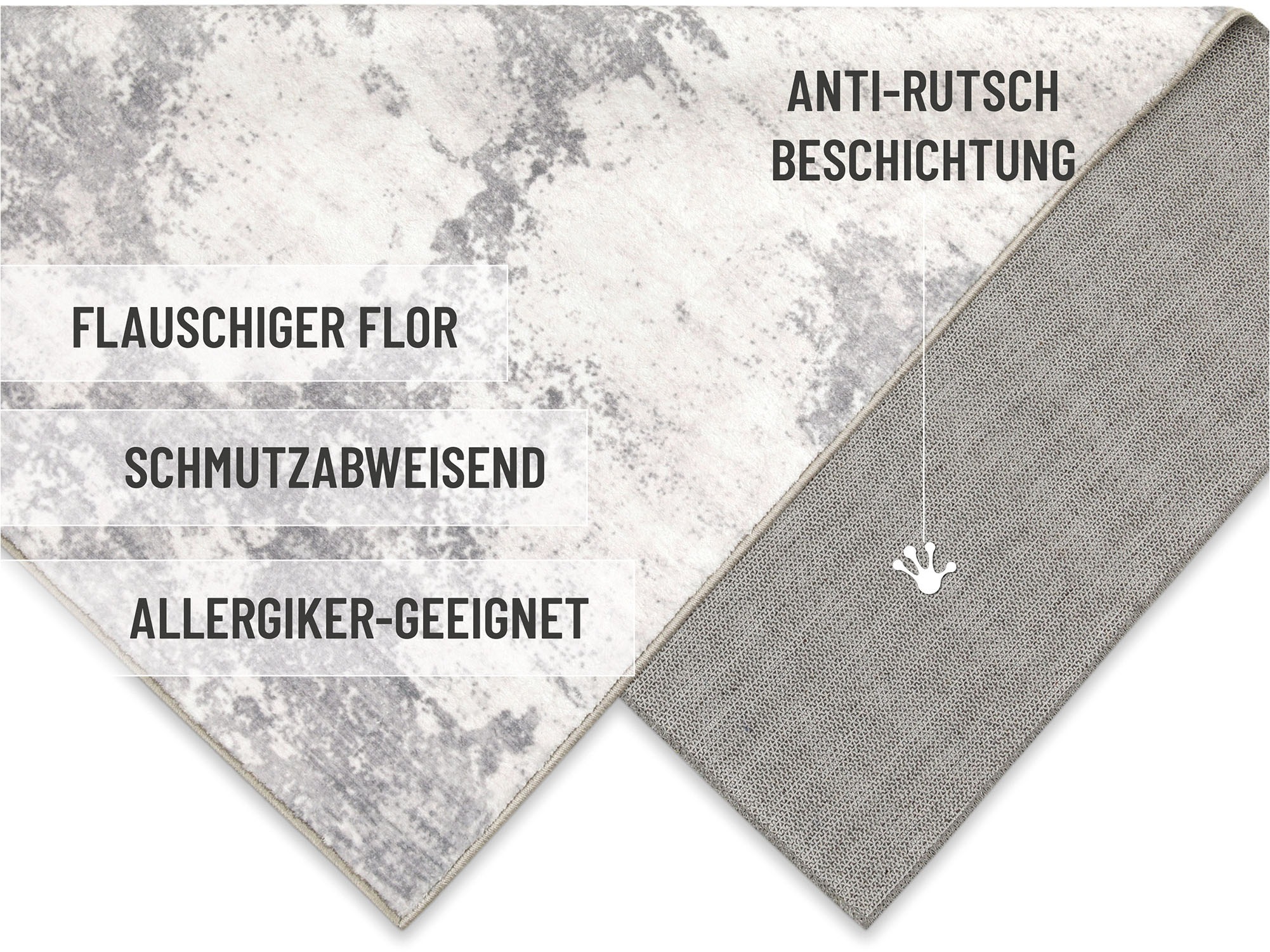 Thumbnail - Wecon home Badematte "Samu" Höhe 5 mm Marmor Design, waschbar, rutschfest, schnell trocknend, Badteppich