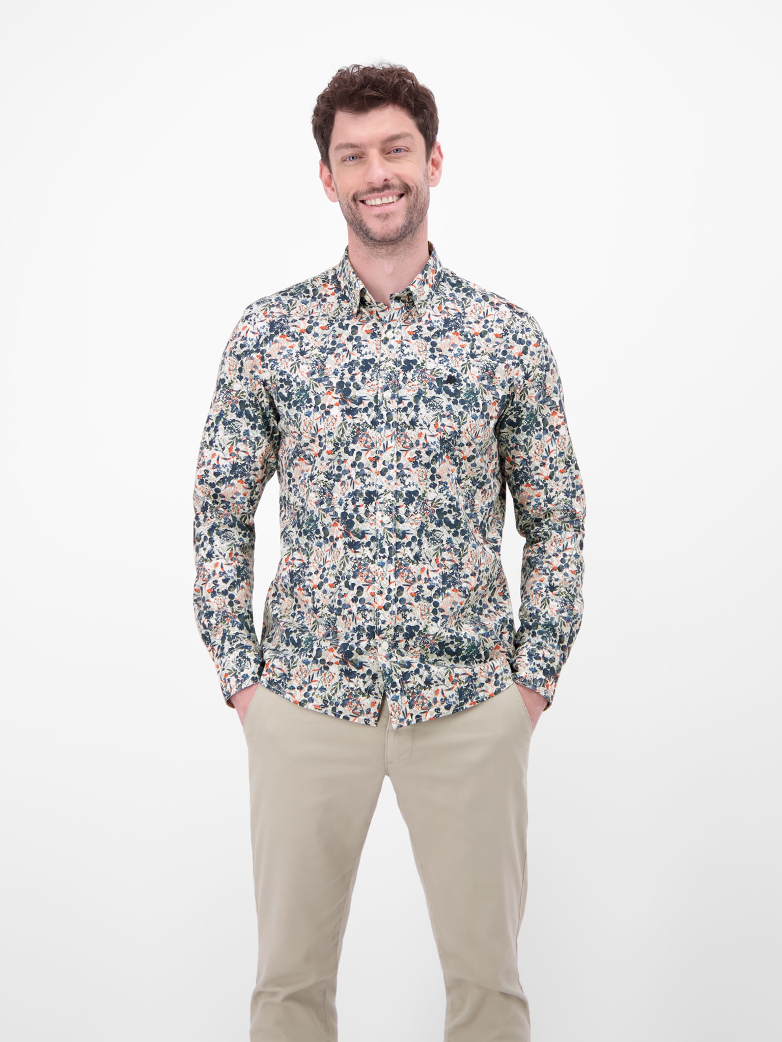 LERROS Langarmhemd mit Minimal-Print, geblümt günstig online kaufen