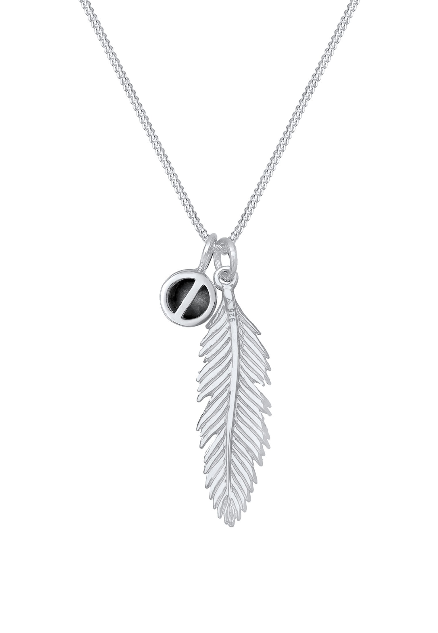 Elli Silberkette »Halskette Feder Boho Schmuck Geschenk mit Kristallen von Swarovski(R)925 Silber«