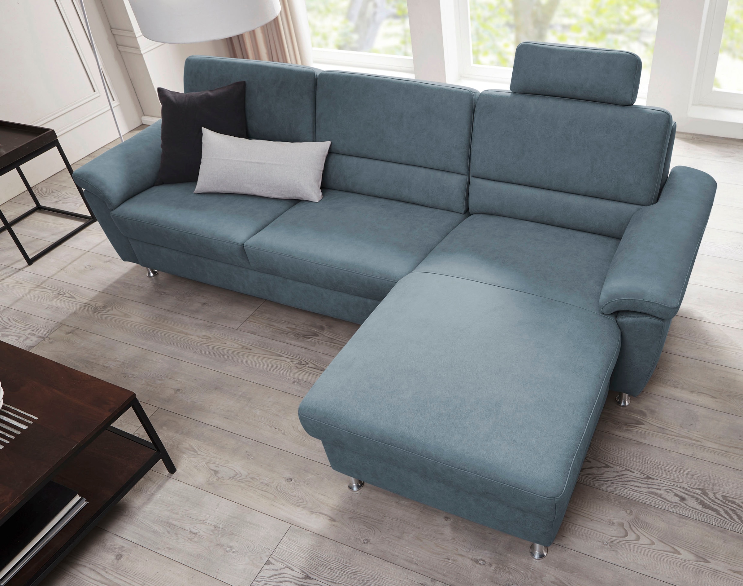CALIZZA INTERIORS Ecksofa »Onyx L-Form«, Recamiere links oder rechts, wahlweise mit Bettfunktion, Breite 270 cm