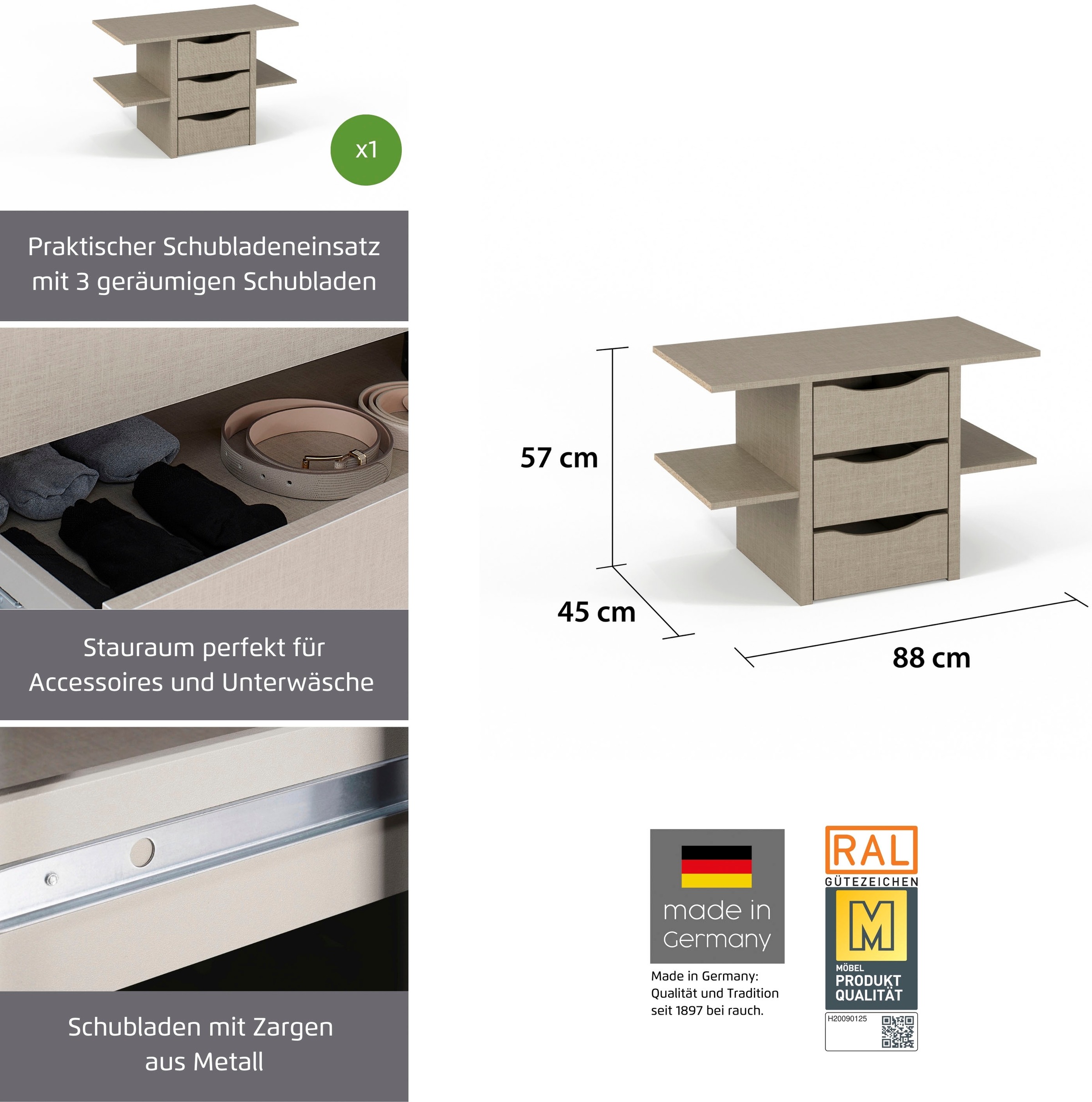 rauch Schubladeneinsatz »Zubehör für Rauch-Schränke ORANGE/BLUE«