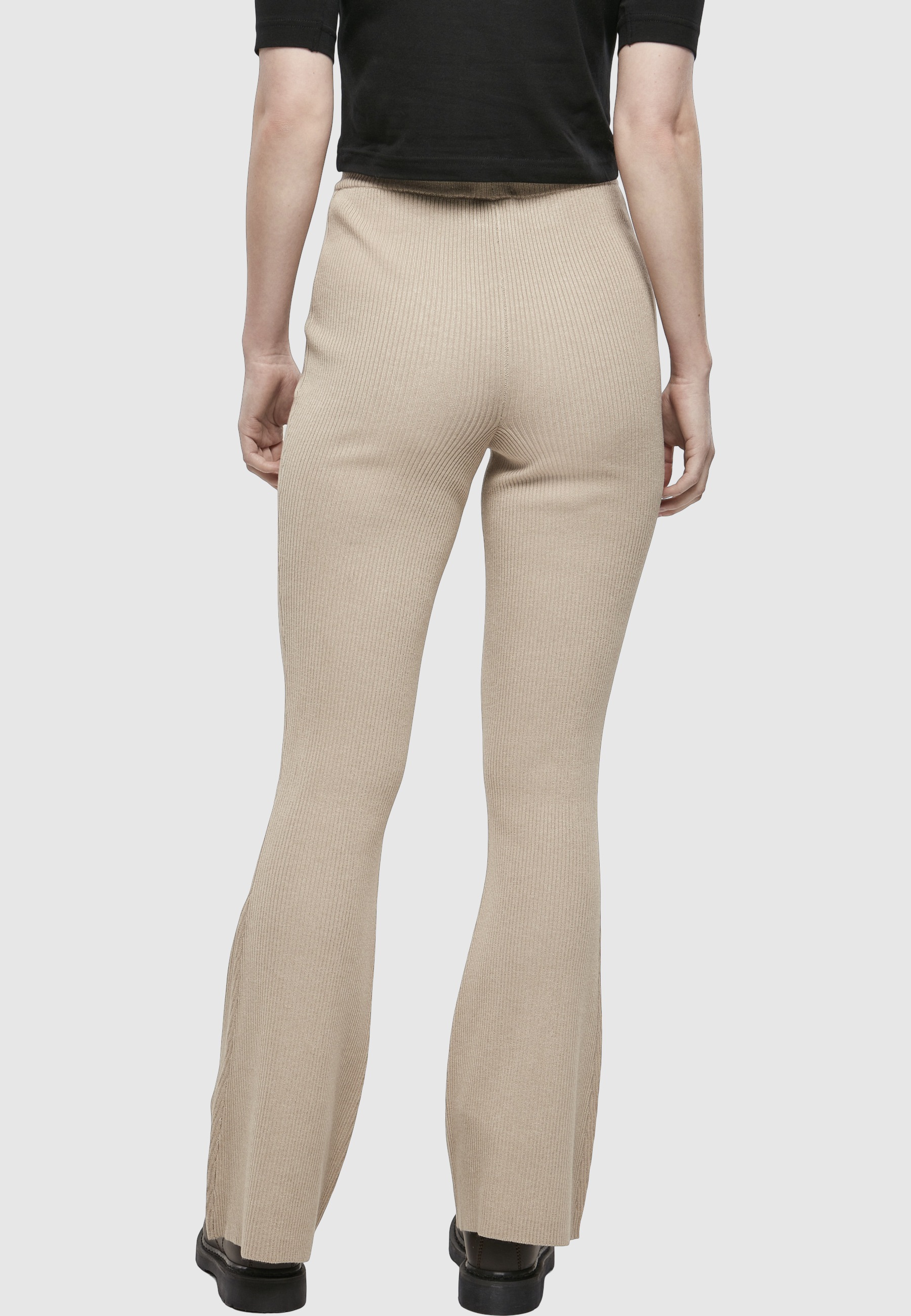 URBAN CLASSICS Leggings »Urban Classics Damen Ladies Rib Knit Bootcut Leggings«