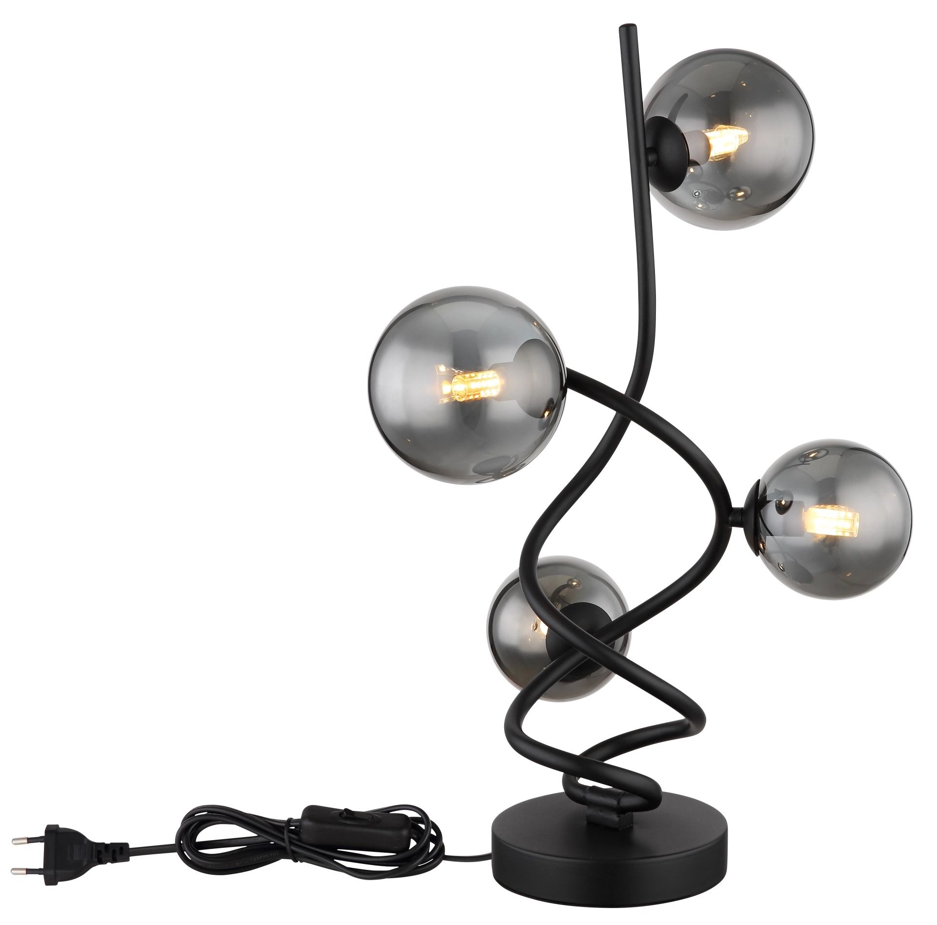 GLOBO LIGHTING Tischleuchte »RIHA«, 4 flammig, Leuchtmittel G9 | Leuchtmittel wechselbar, Nachttischlampe, Flur, Wohnzimmer, Glas, Design