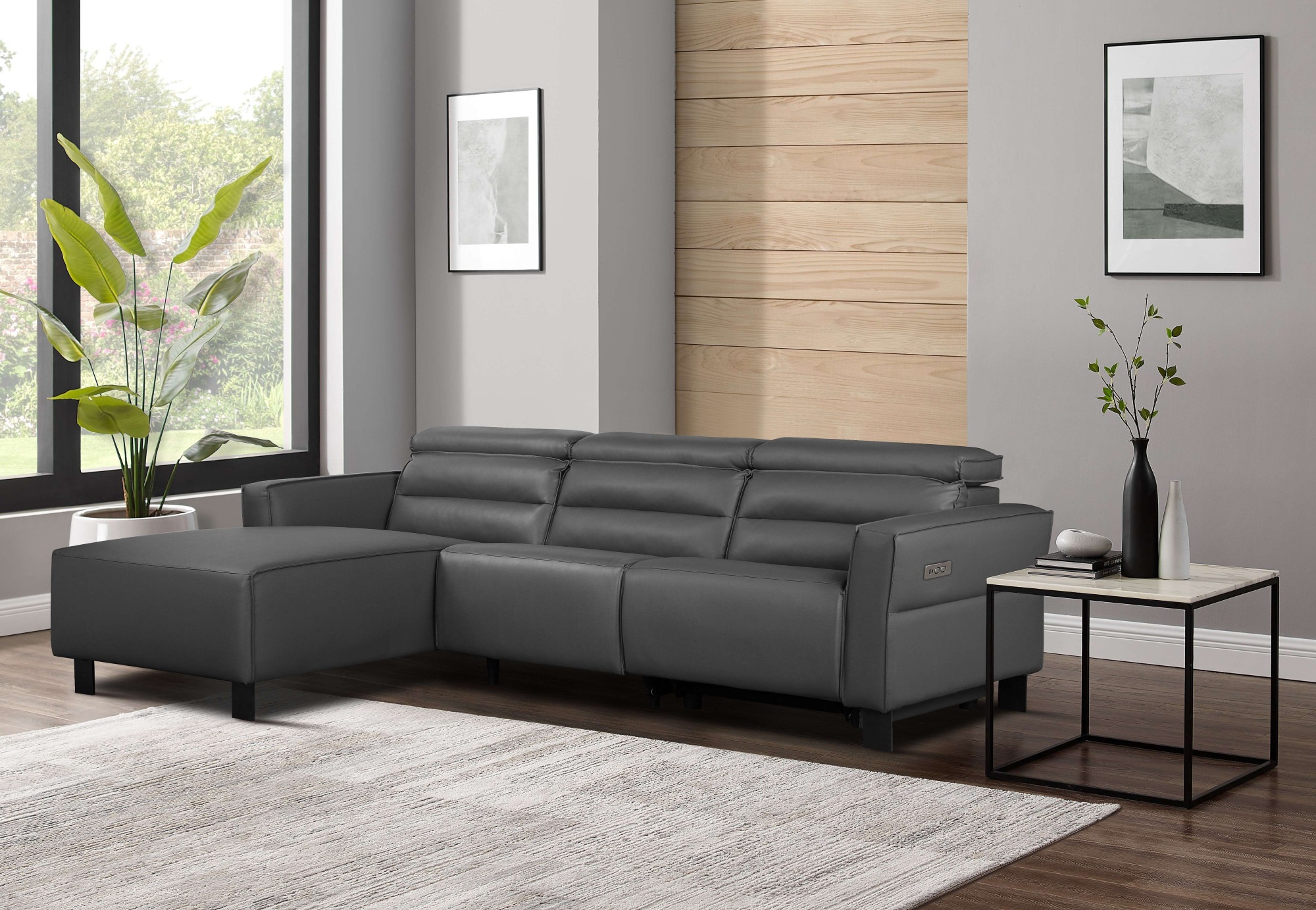 Places of Style Ecksofa »Carpari, L-Form, 263 cm, manuelle o. elektrische Relaxfunktion,«, USB A/C und Kopfteilverstellung
