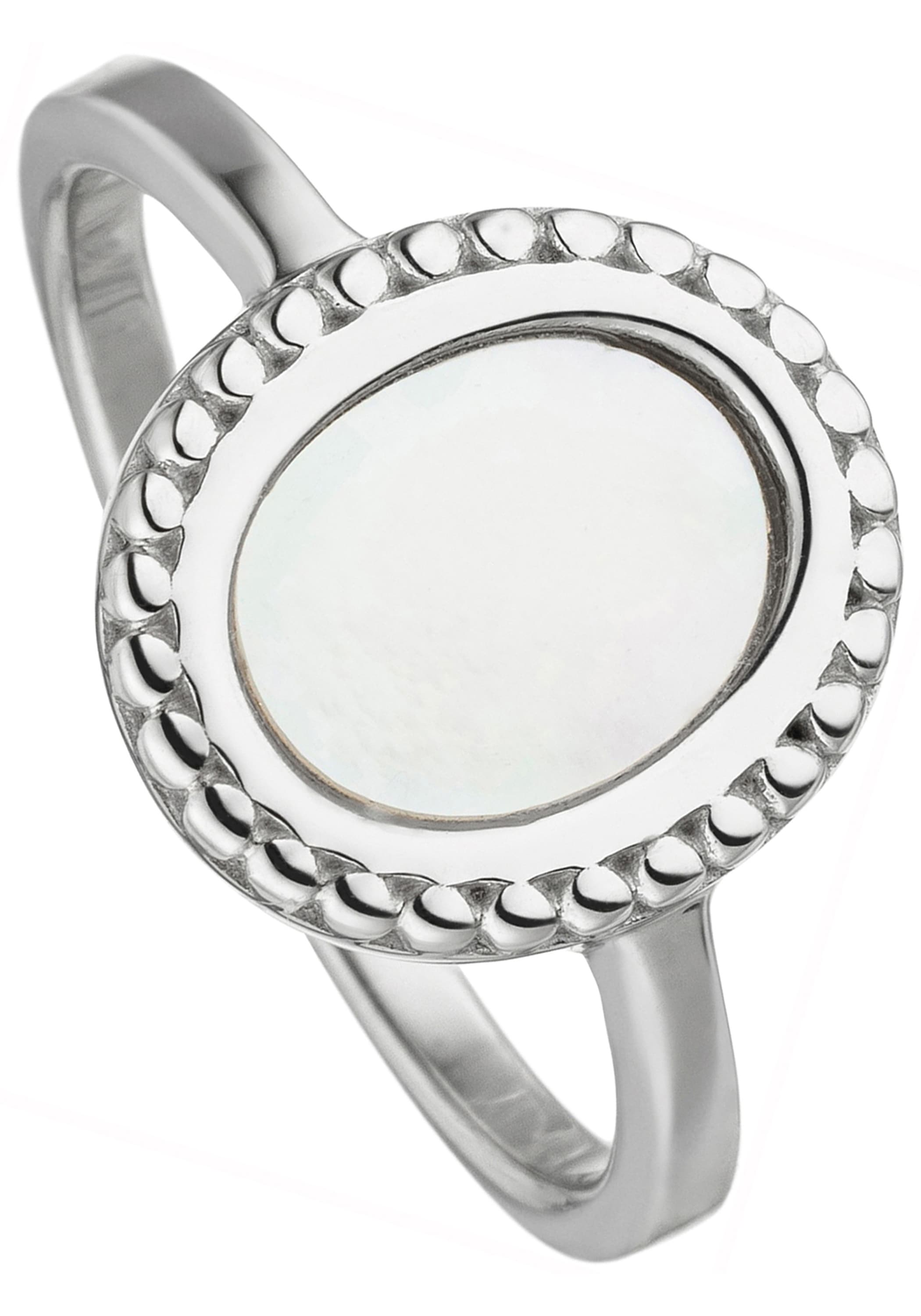 Fingerring »Ovaler Ring mit Perlmutt«, 925 Silber