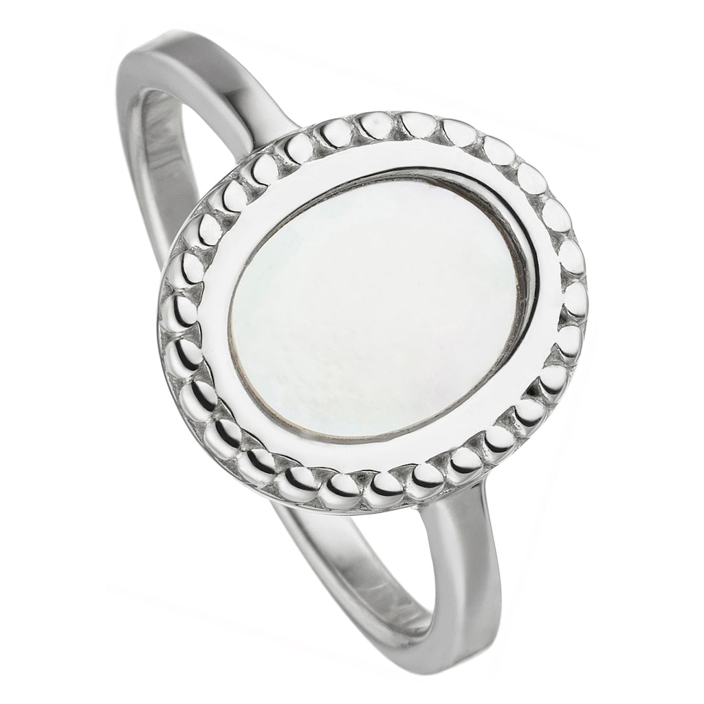 JOBO Fingerring »Ovaler Ring mit Perlmutt«