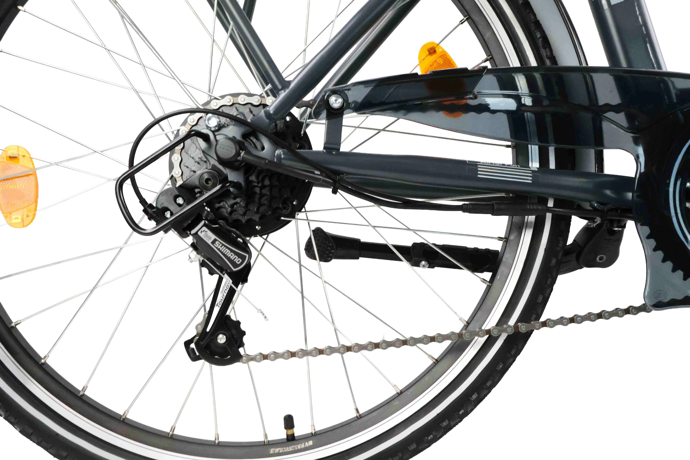 LLobe »City E-Bike 26" Mando anthrazit« 6 Gang Shimano Tourney Schaltwerk Kettenschaltung Heckmotor 250 W