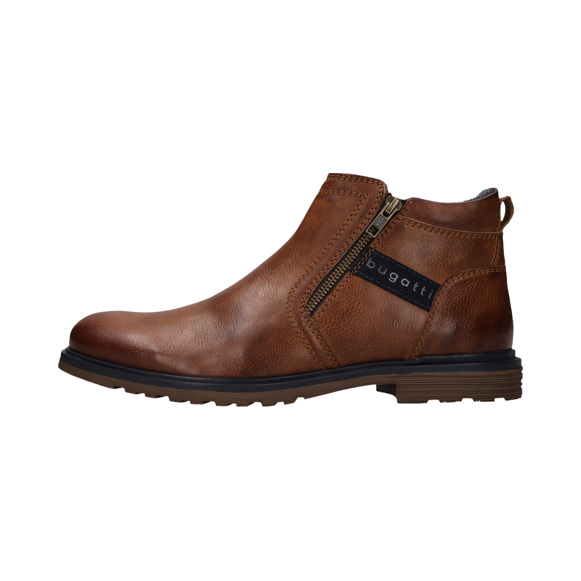bugatti Stiefelette  Zipper Boots, Reißverschluss-Stiefelette mit Profillaufsohle