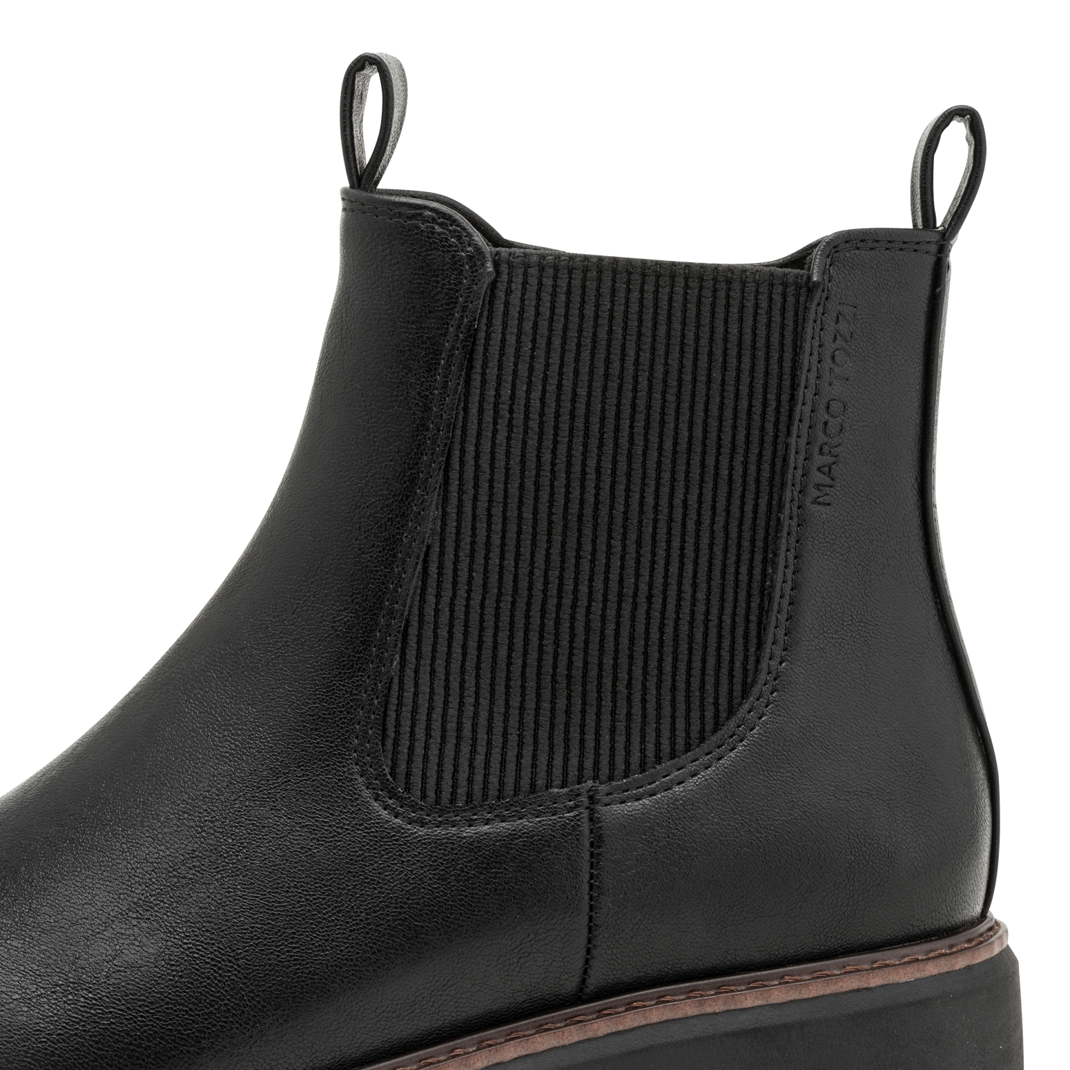 MARCO TOZZI Chelseaboots  Blockabsatz, Stiefelette mit Kontrast-Rahmennaht