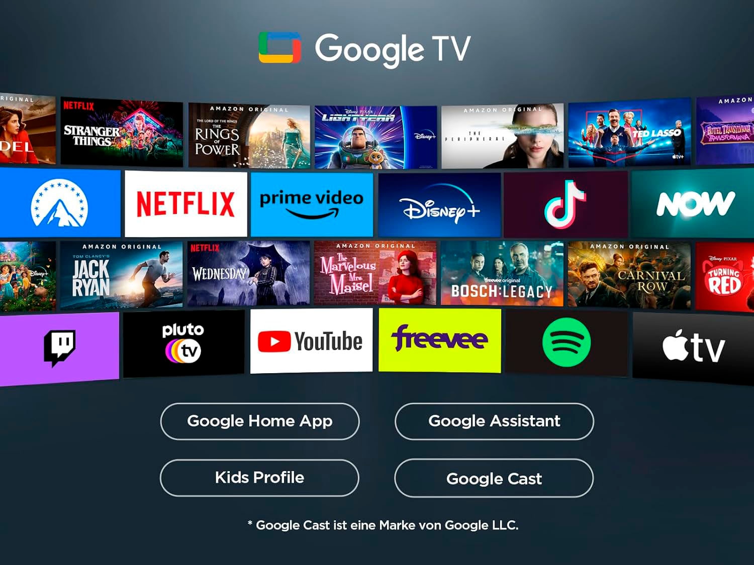 TCL LED-Fernseher »55V6CX2«, 4K Ultra HD, Smart-TV-Google TV, 4K HDR, Multi-HDR, Dolby Vision, Game Master, Smart TV, Apple TV, AiPQ