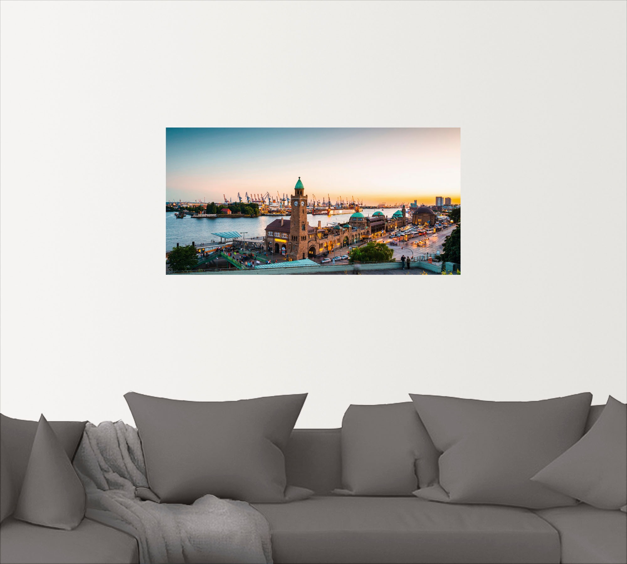 Artland Wandbild "Hamburg Hafen und Landungsbrücken", Deutschland, (1 St.), günstig online kaufen