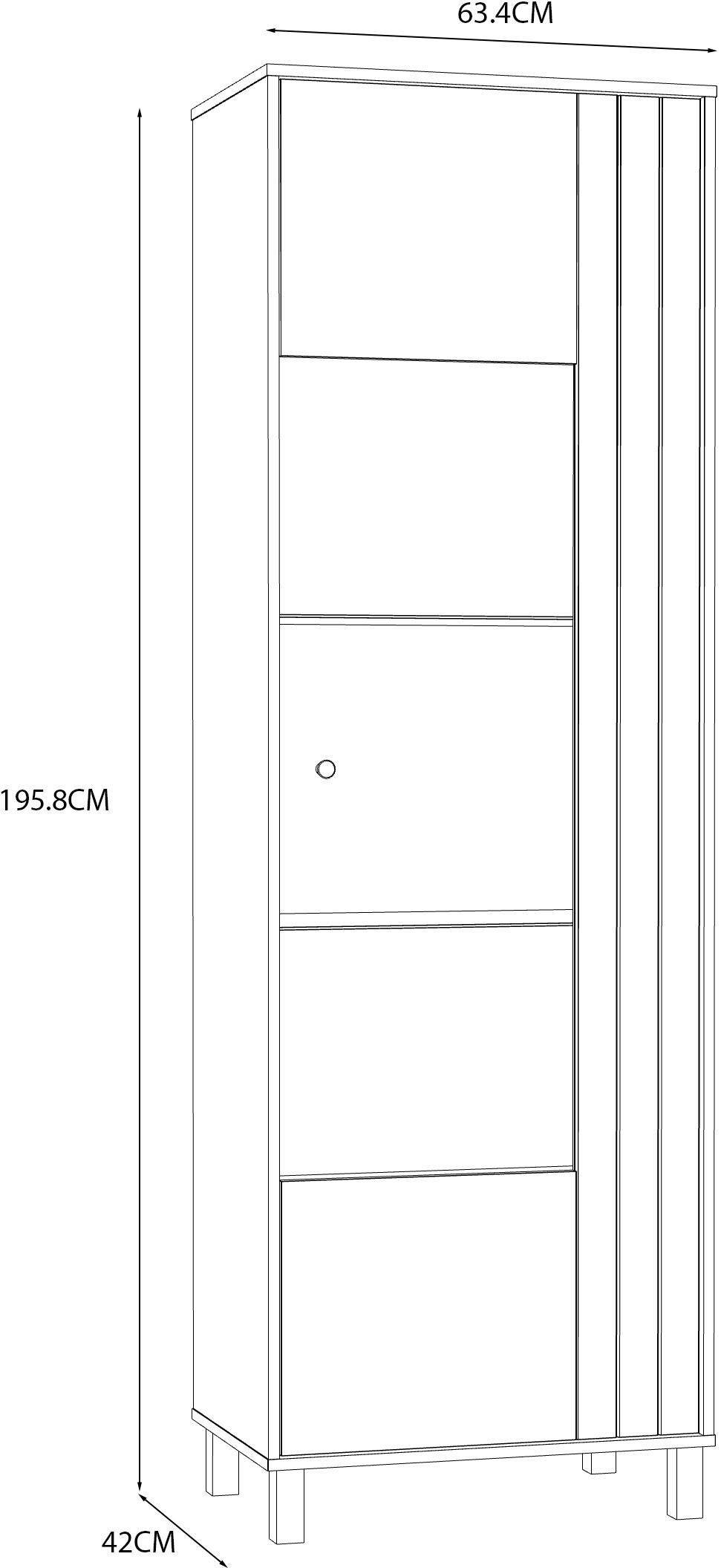 FORTE Vitrine »Killarney«, Vitrine, Glastüre, Metallgriffe, zweifarbig