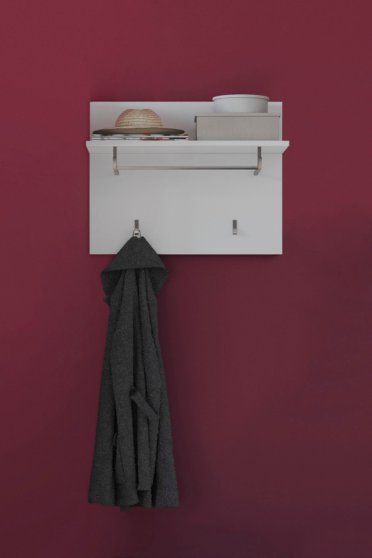 Home affaire Garderobenpaneel "Malmö, Breite 60 cm, 2 Haken, 1 Kleiderstang günstig online kaufen