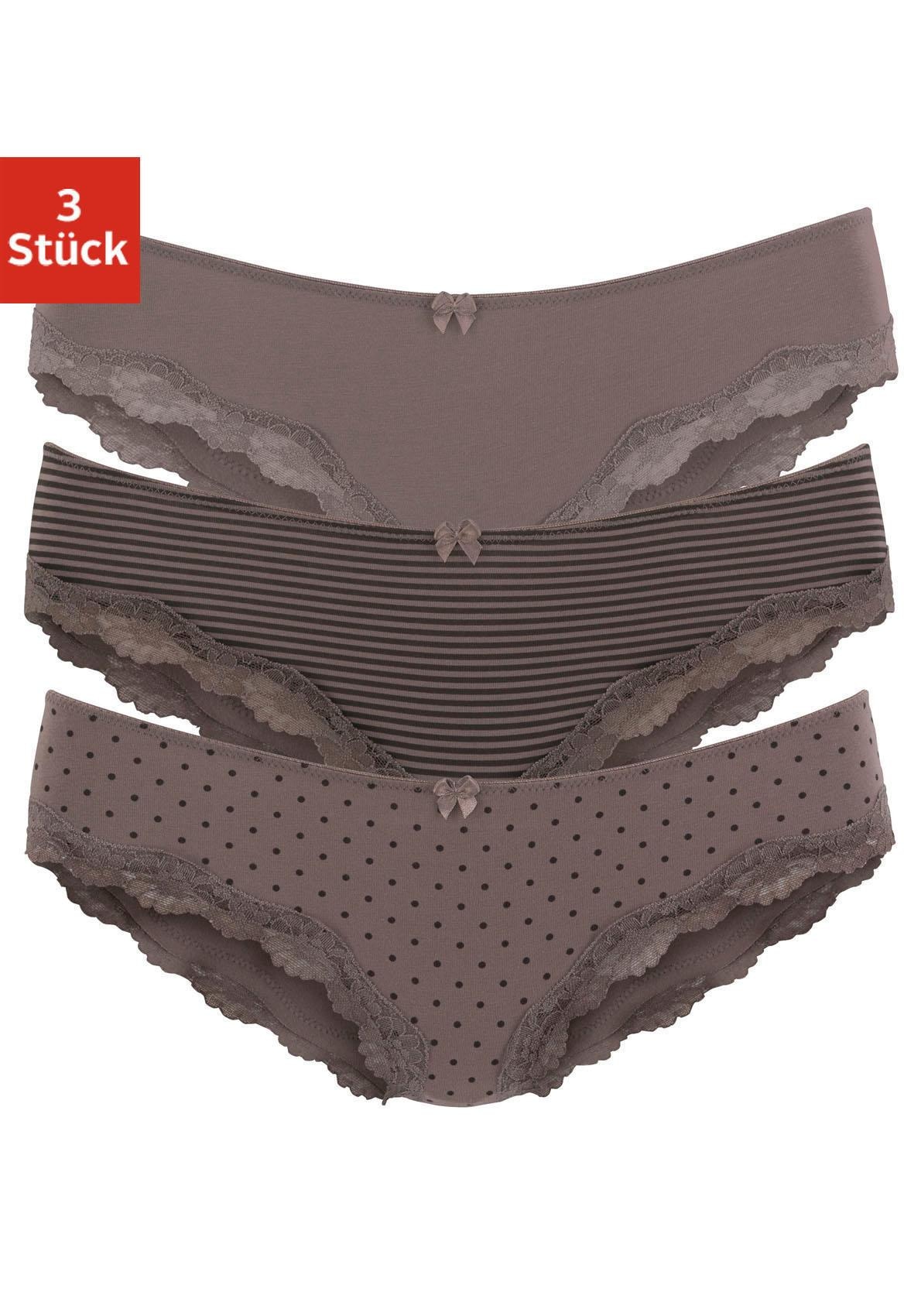 online mit Slip, kaufen BAUR St.), | Spitze Baumwolle 3 aus zarter elastischer (Packung, LASCANA