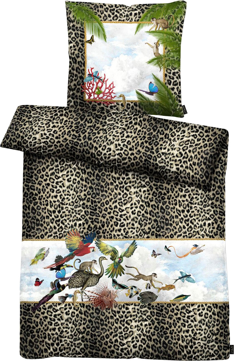 APELT Bettwäsche "Louis" 2 Stk. tlg. Herbstliches Rosen-und Herbstblumen-Mo günstig online kaufen