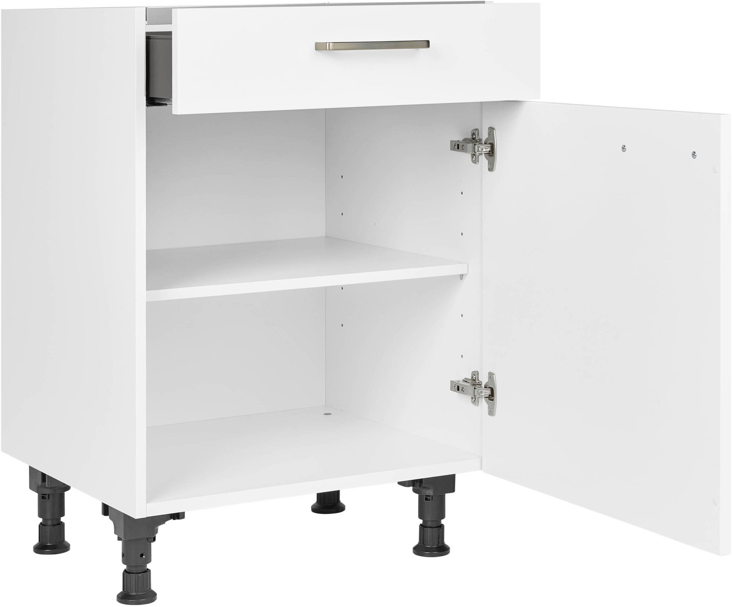 nobilia® Kochfeldumbauschrank »"Touch", mit Schukasten und Tür, Ausrichtung wählbar« vormontiert, Breite 60 cm