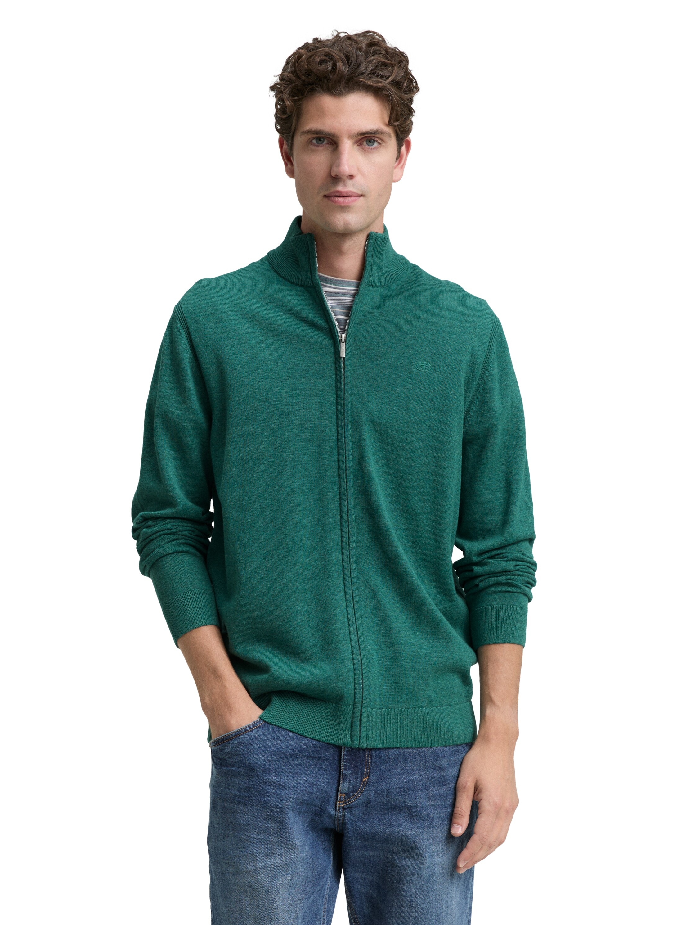 TOM TAILOR Strickjacke mit Logo Stickerei günstig online kaufen