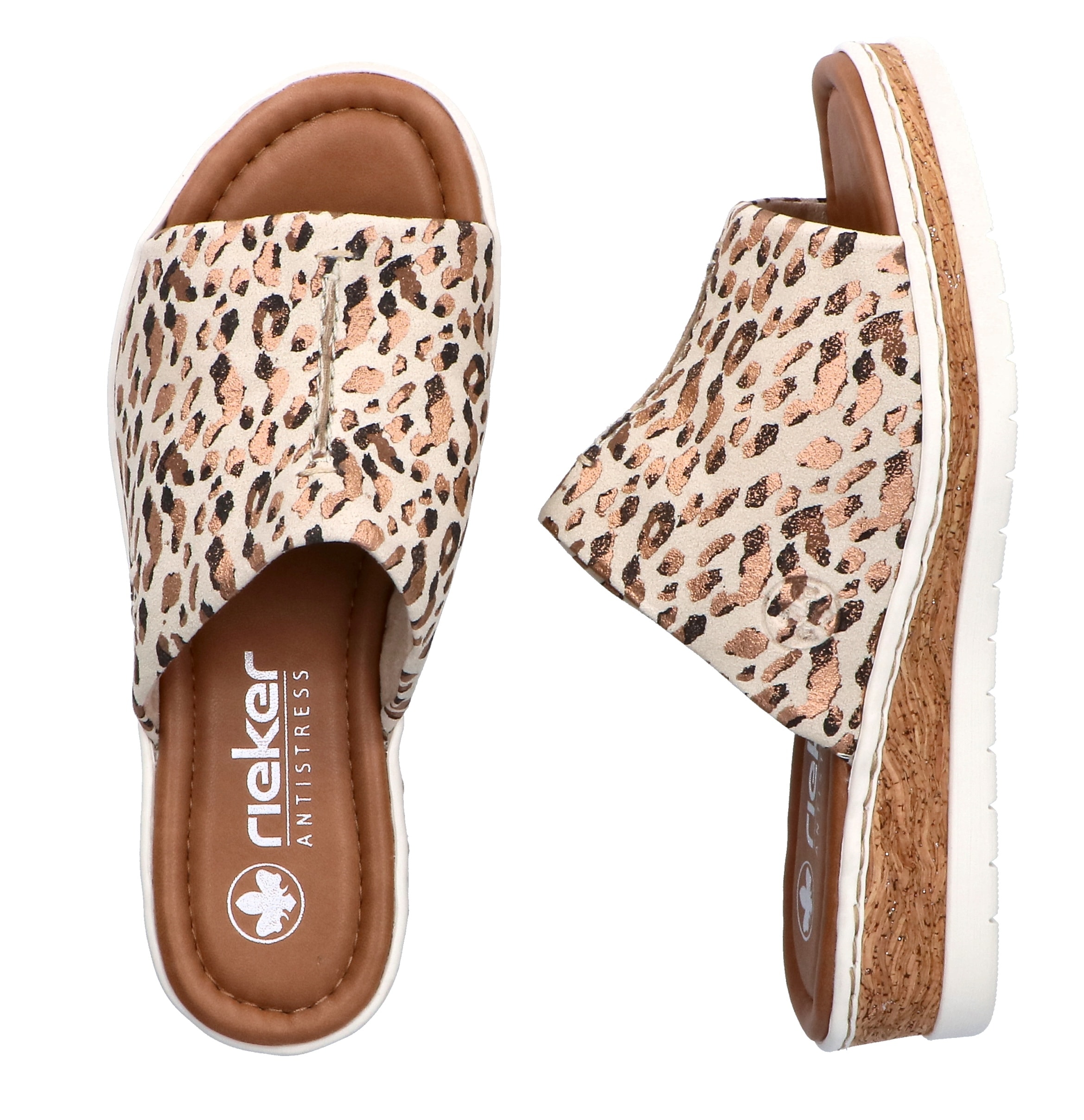 Rieker Pantolette  Sommerschuh, Hausschuh, Keilabsatz, zum Schlupfen