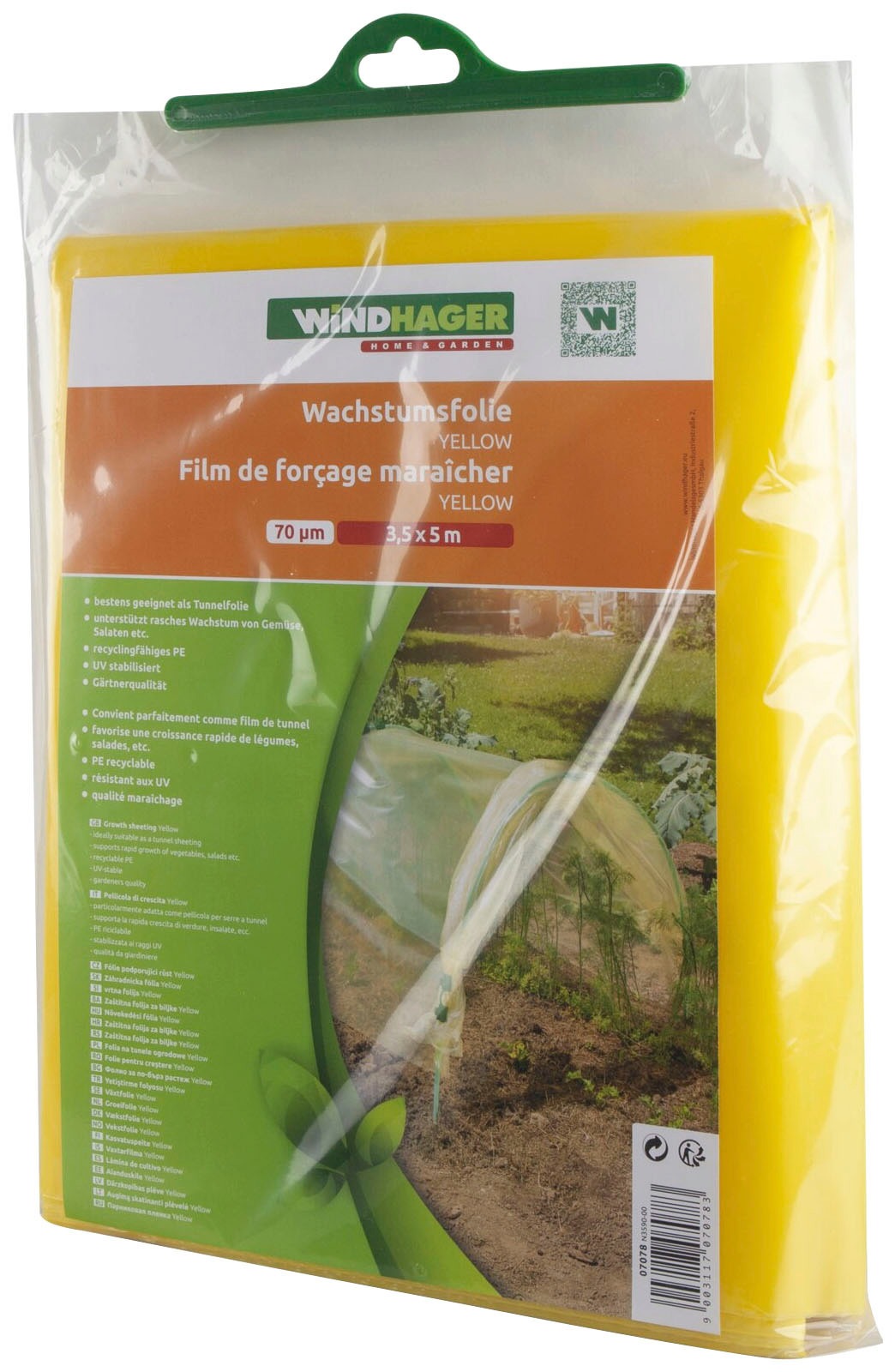 Windhager Schutzplane, Wachstumsfolie, gelb, 2x5 m